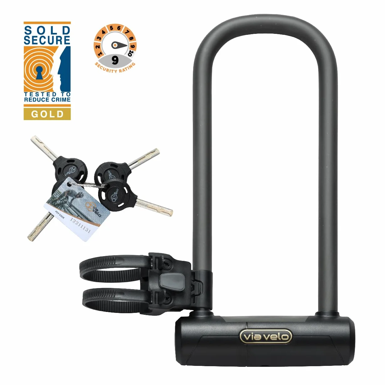 Via Velo U-lock zapięcie rowerowe stalowy pałąk Ø 16 mm