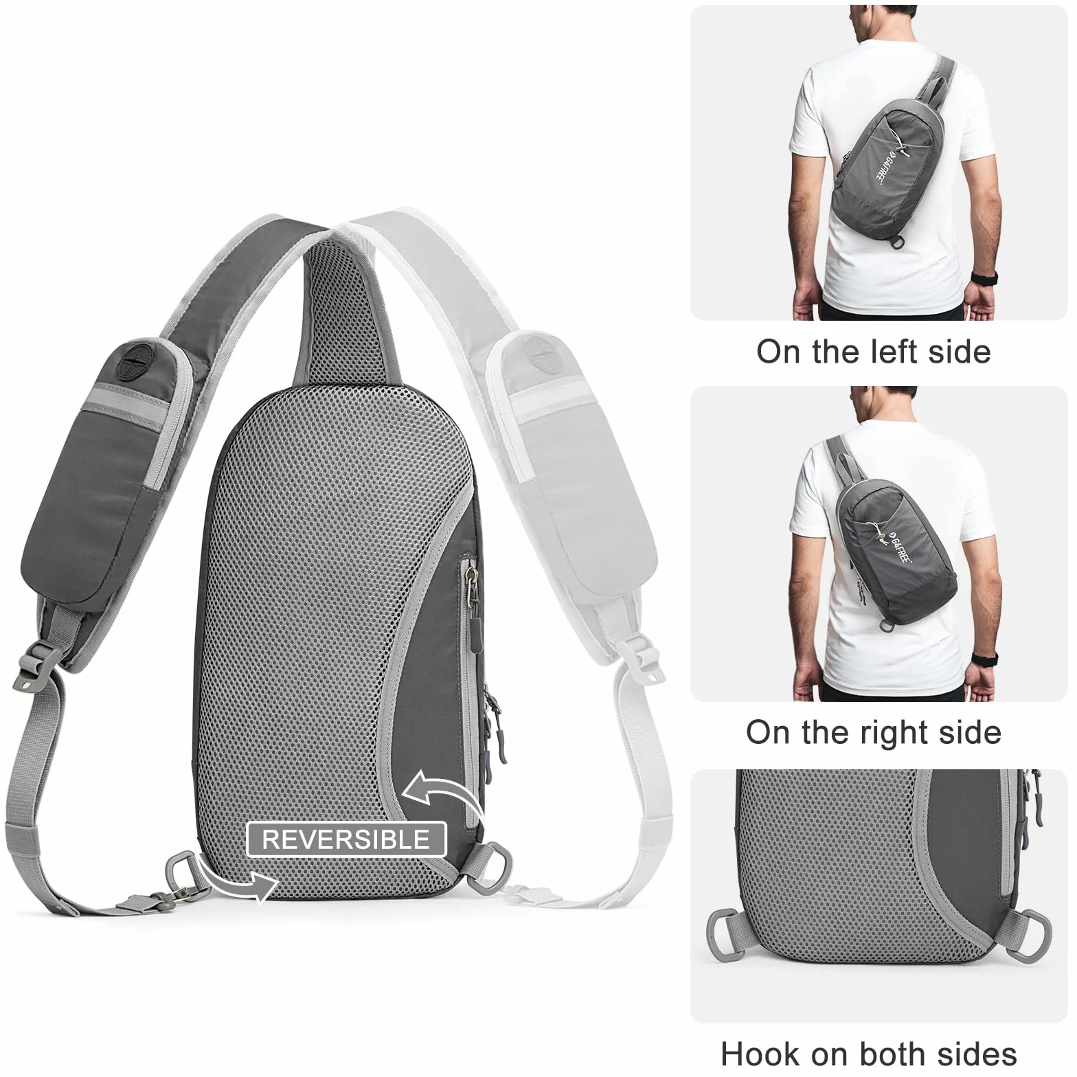 G4Free Torba na ramię, blokowanie RFID, plecak crossbody, z przednią kieszenią, plecak turystyczny, torba na klatkę piersiową, dla kobiet i mężczyzn
