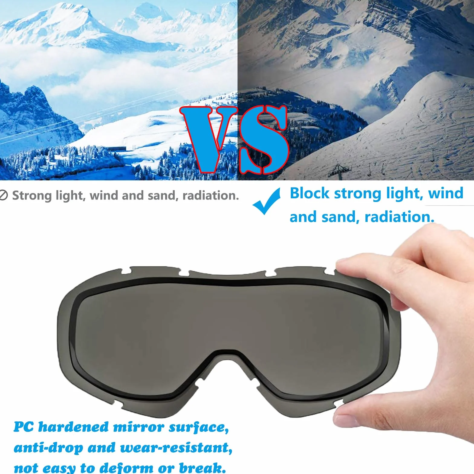 DONGZQAN Unisex okulary narciarskie OTG, gogle narciarskie dla osób noszących okulary (białe)