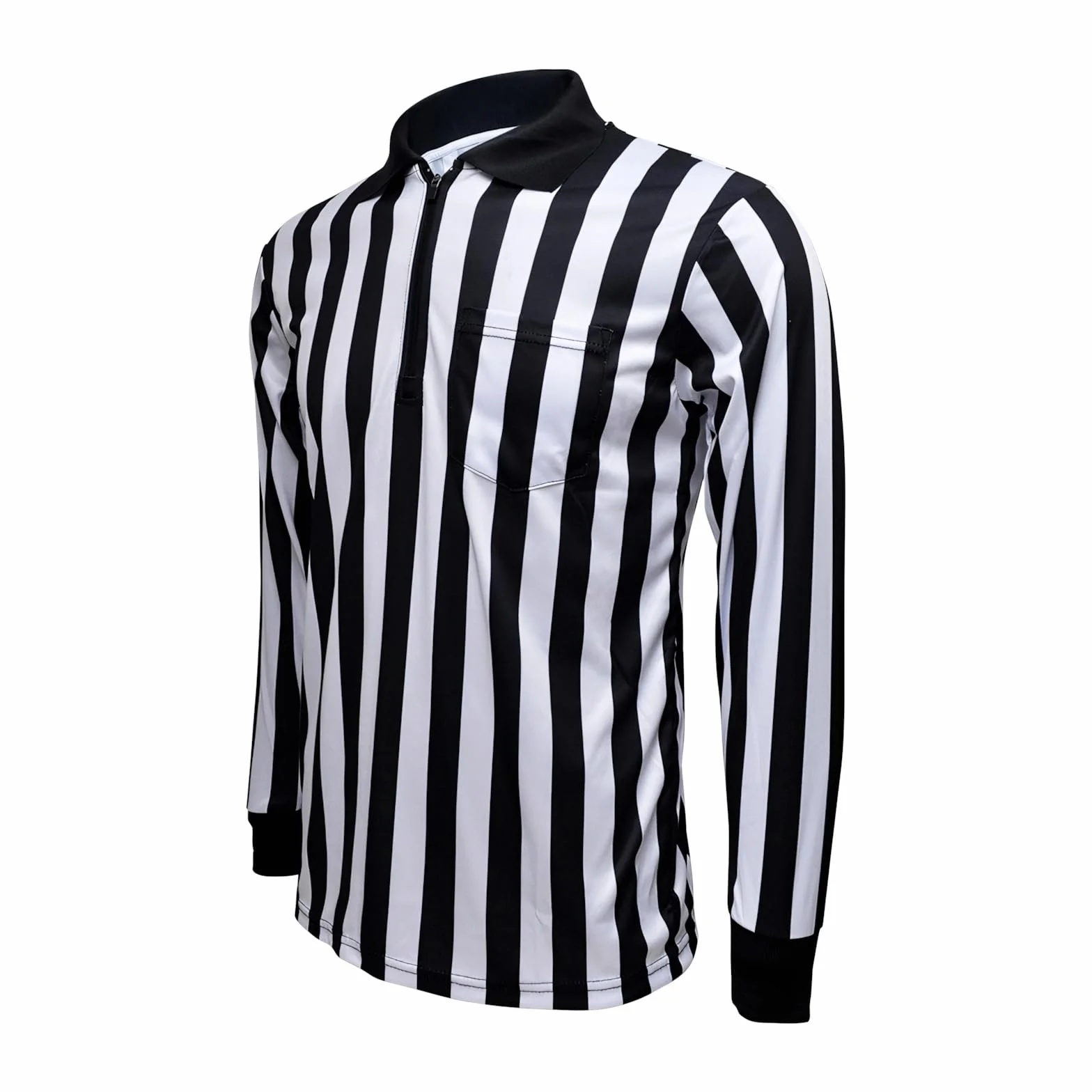 TopTie Męska oficjalna koszulka sędziowca z długim rękawem, czarno-białe paski, koszulka Pro-Style Ref Umpire