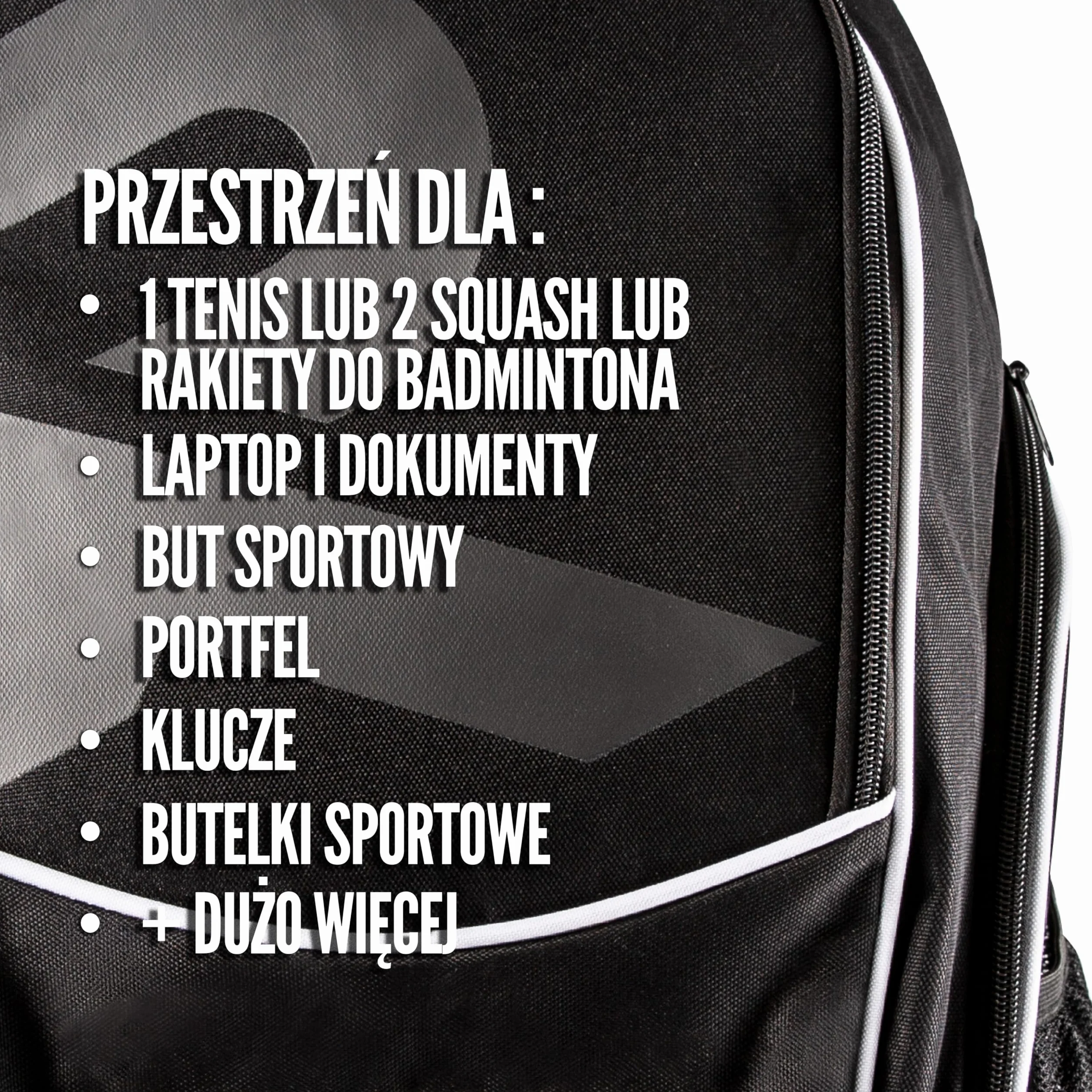 Raquex Plecak sportowy na rakietę tenisową, 2 rakiety do squasha lub badmintona, plecak na rakietę, buty, laptop, butelka