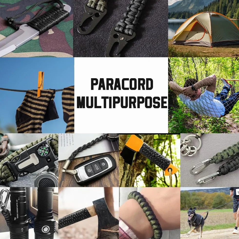 HOTUT Paracord 4 mm 7 nici 15 m typ III linka spadochronowa 250 kg nylonowa survival outdoor