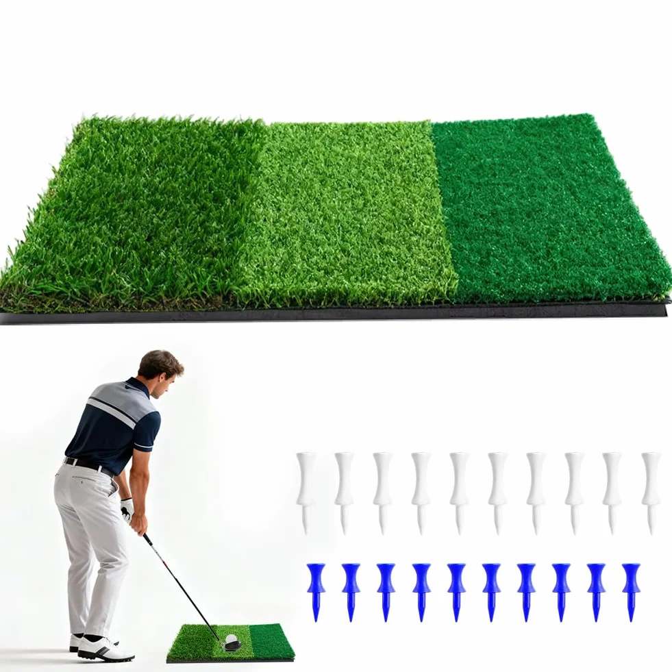Mata do gry w golfa 3 w 1 60x30 cm z wąską linią, szorstką i Fairway, pomoc treningowa