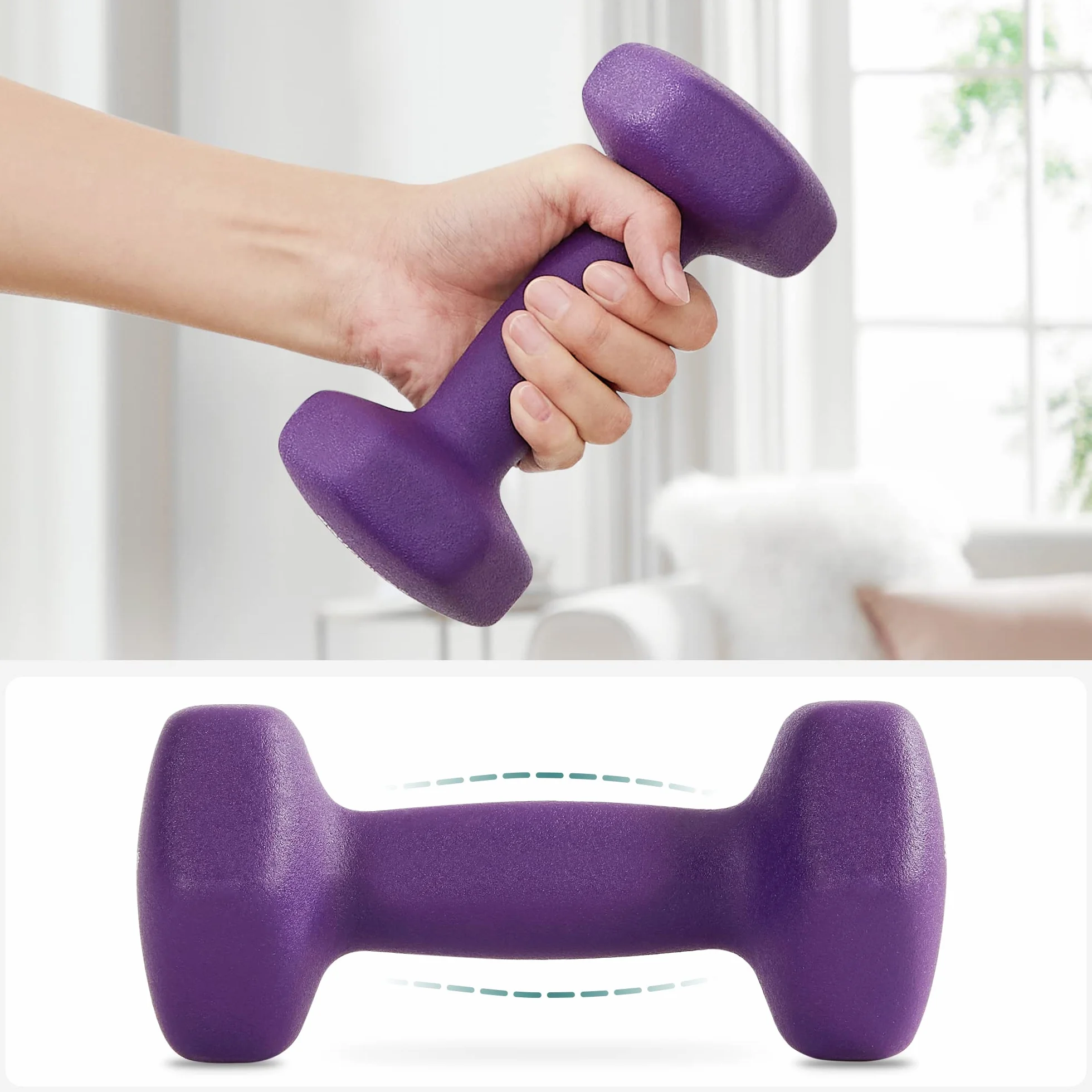 SONGMICS Hantle sześciokątne, powlekane neoprenem, do treningu siłowego, fitnessu, domu, 2 szt
