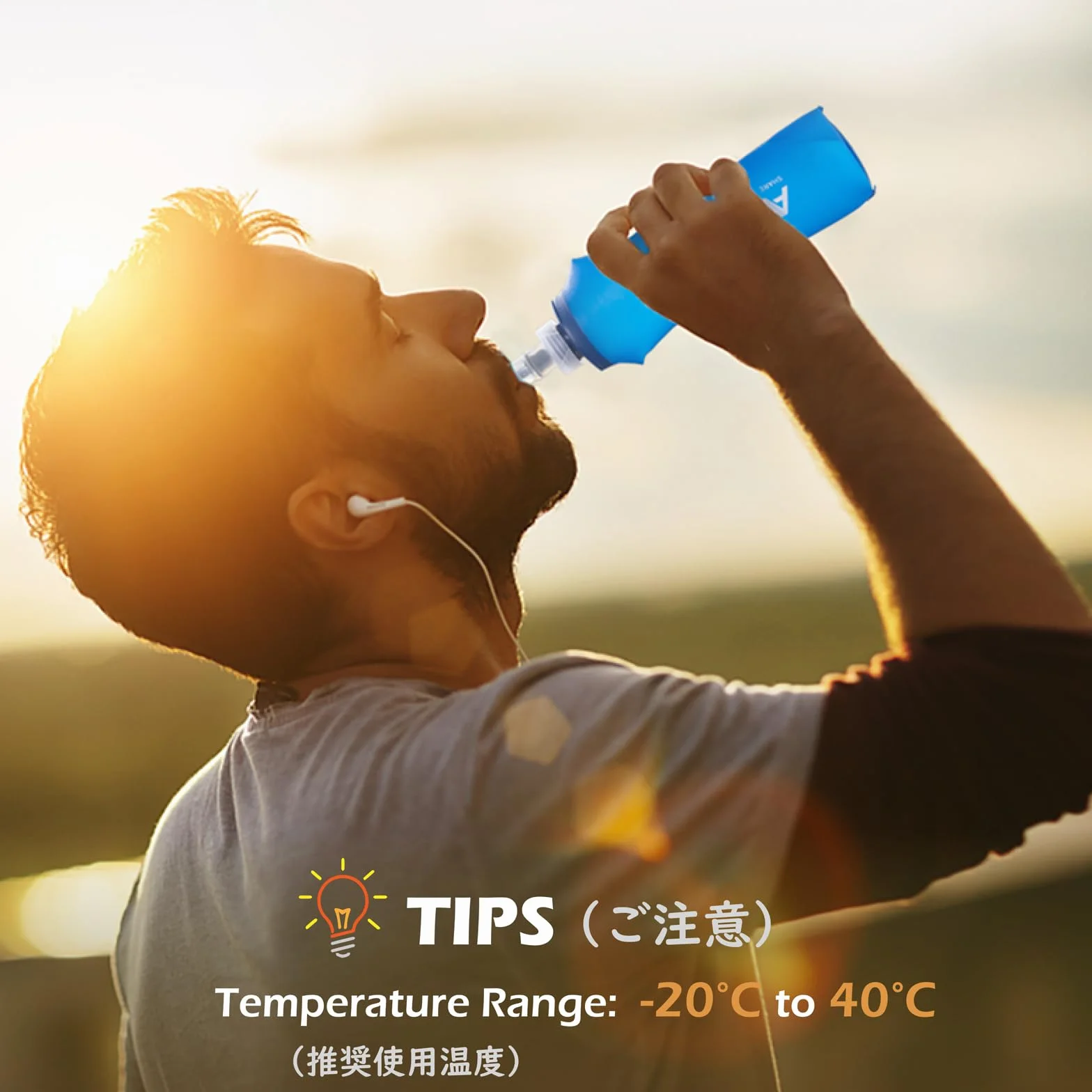 TRIWONDER Składana butelka z TPU na wodę 250 ml bez BPA do biegania