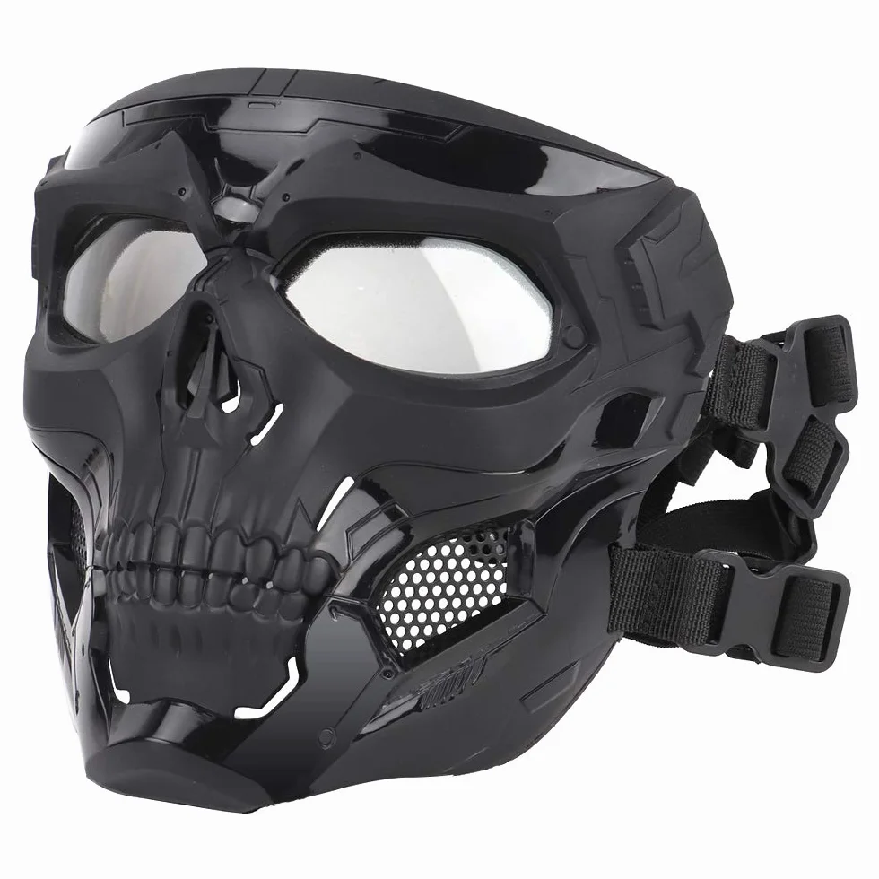 Paintball kask taktyczny maski czaszki oddychające strzelanie maski myśliwskie mężczyźni pełna twarz airsoft wojskowa maska na imprezę Halloween