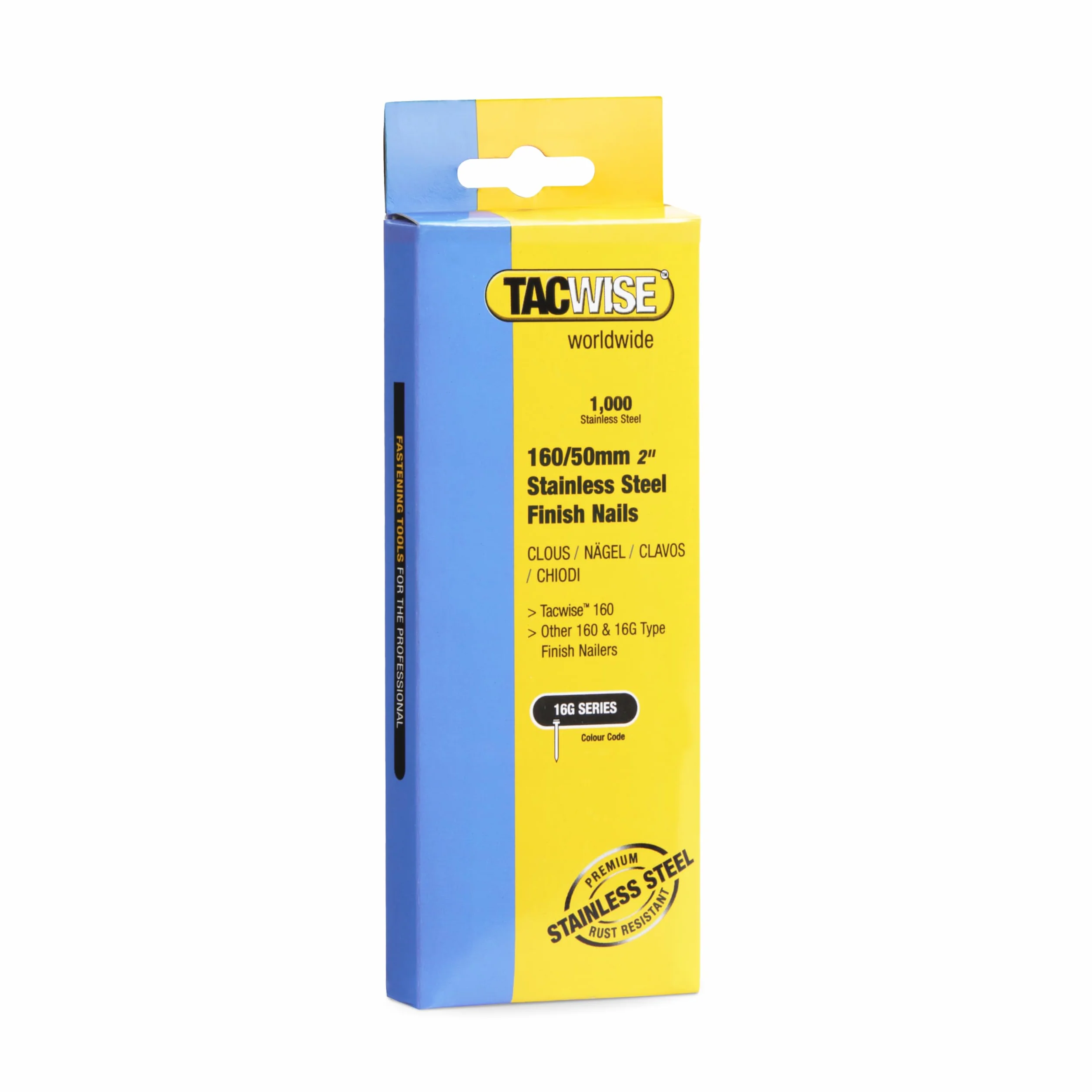 Tacwise gwoździe do wykończenia ze stali nierdzewnej 50 mm, 1000 sztuk