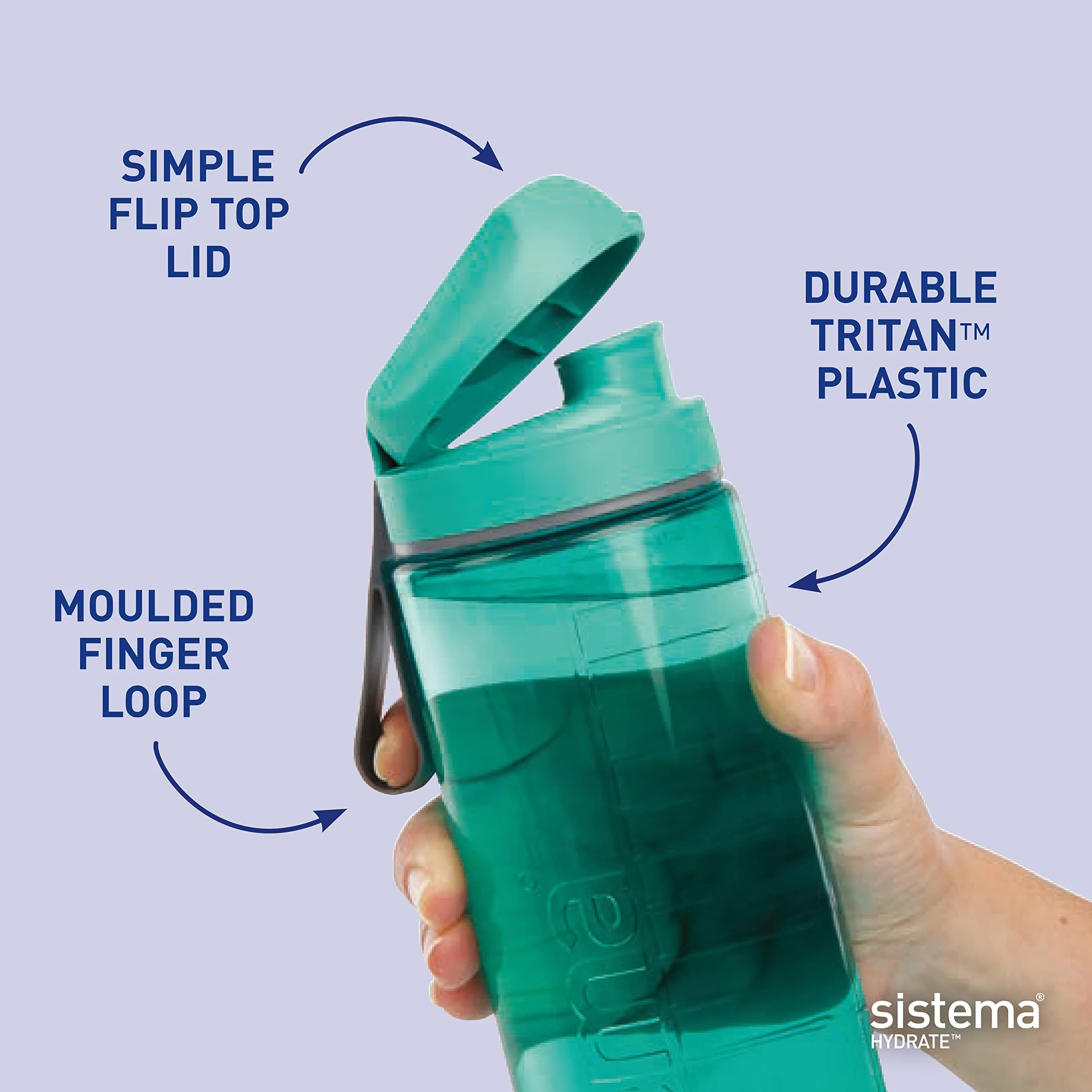 Sistema Swift Sports butelki na wodę 600 ml Tritan, bez BPA, odporne na uderzenia, 2 sztuki