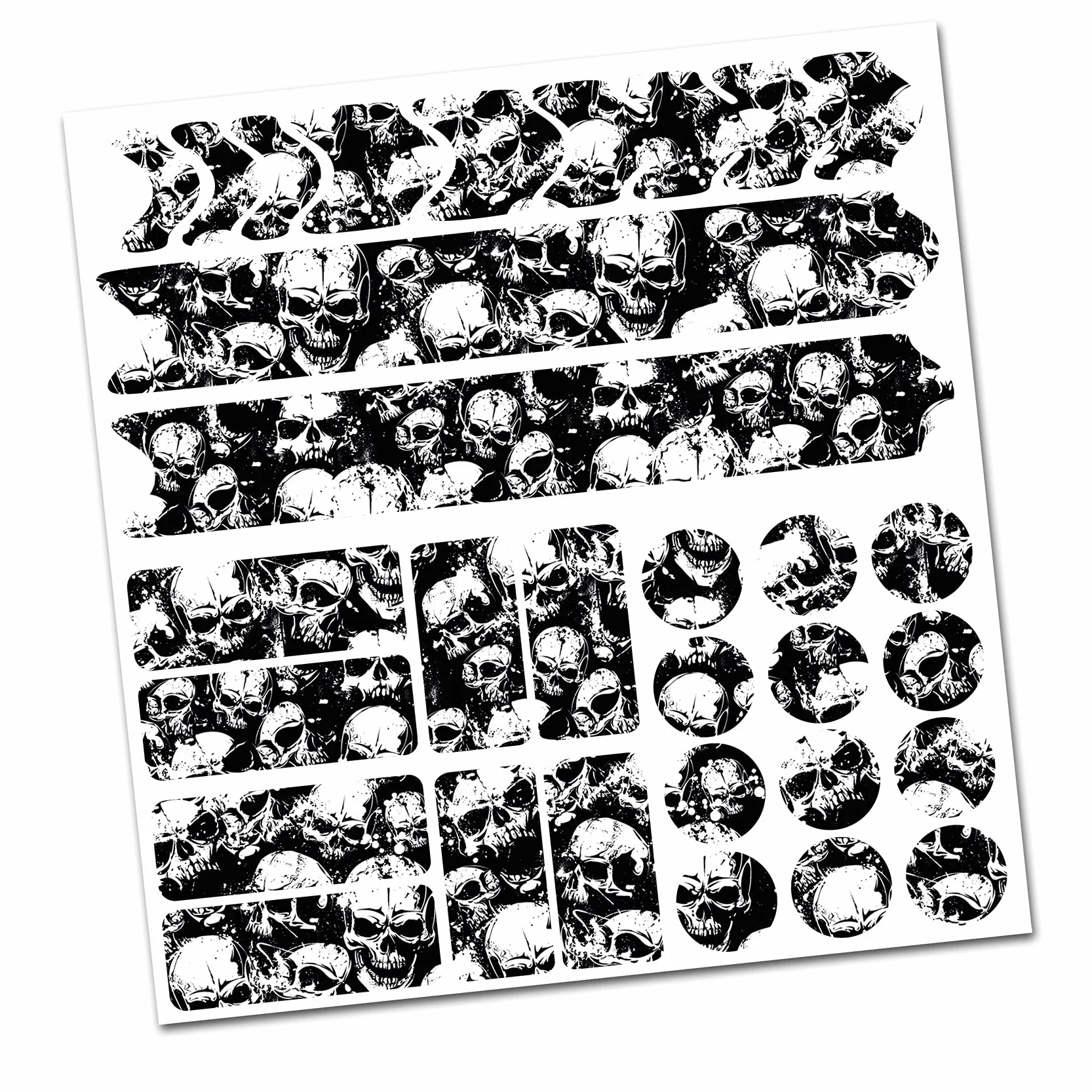 ochrona ramy roweru, folia ochronna na tylne trójkątne uchwyty, naklejka ochrona na ramy z karbonu MTB BMX, folia chroniąca lakier R159 R161 (21 Skulls)