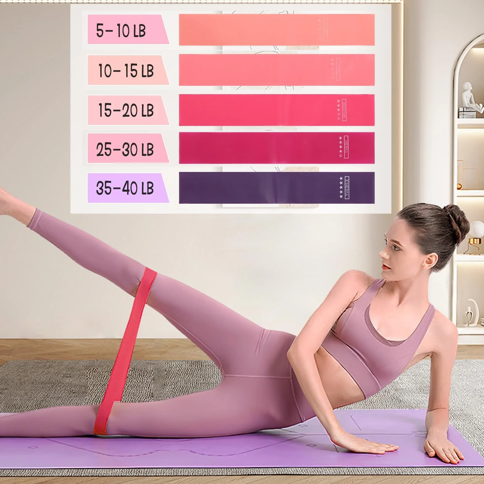 Zestaw do pilatesu 13-częściowy z piłką i taśmami oporowymi antypoślizgowy