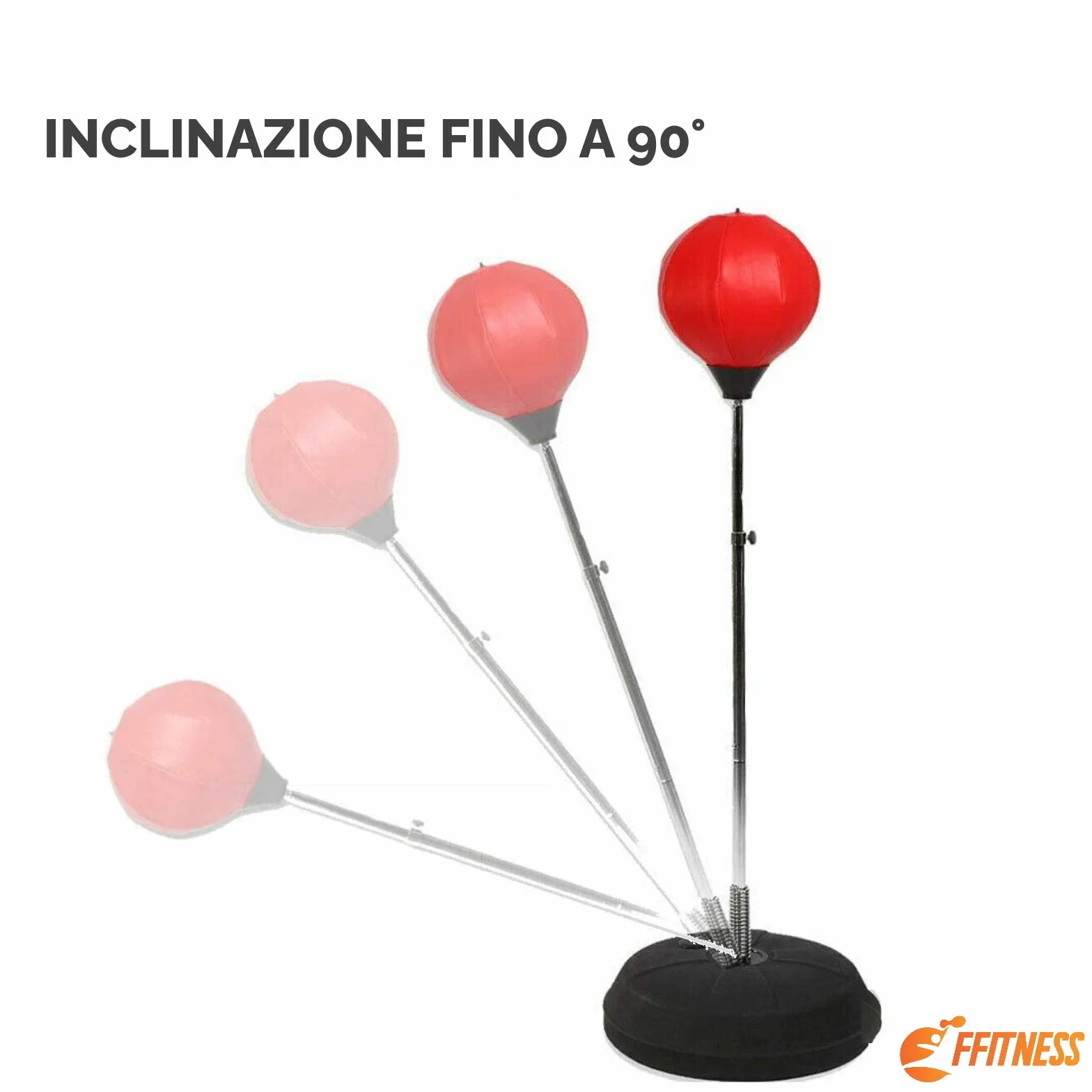 FFitness Punching Ball dla Młodzieży z Wypełnianą Podstawą i Regulowanym Drążkiem, Worek do Boksu Treningowego