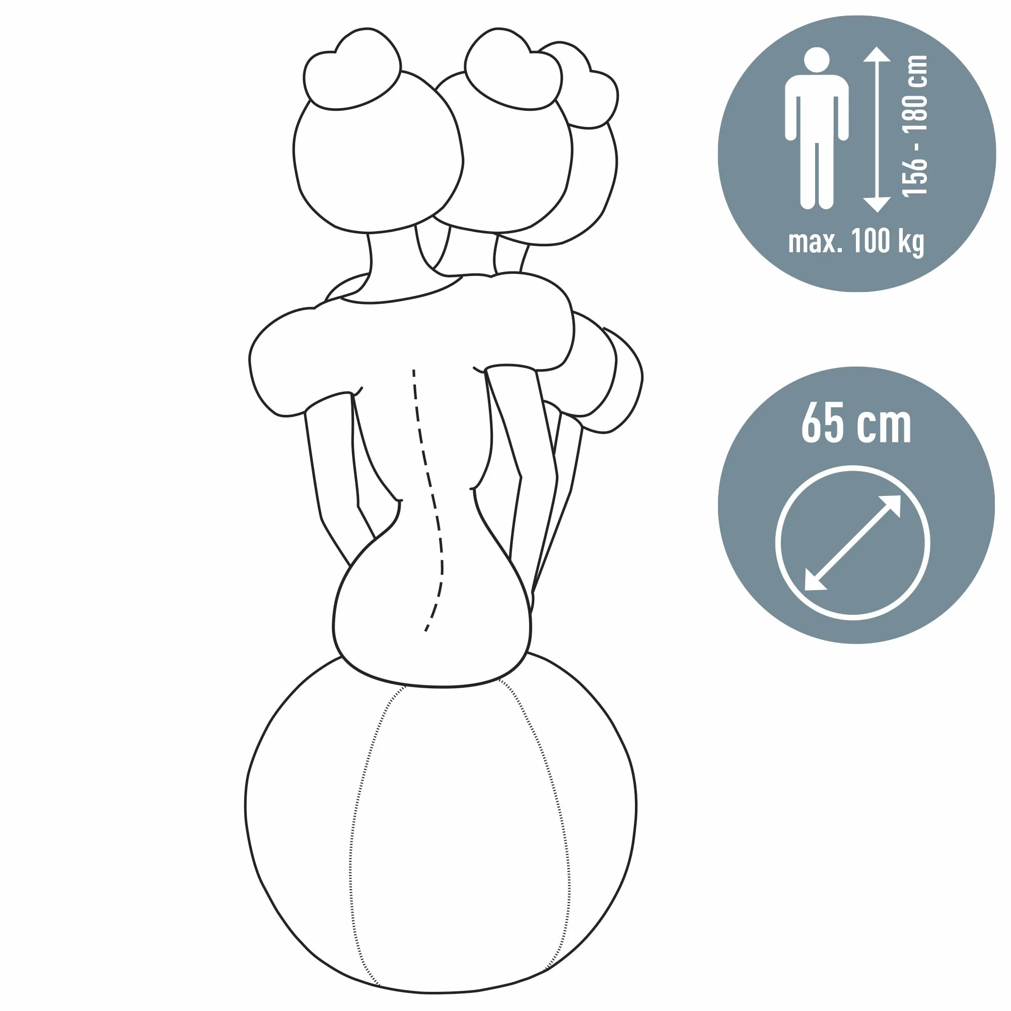 Leitz, Ergonomiczna Piłka do Aktywnego Siedzenia Leitz Ergo Cosy, Średnica 65 cm, Poszewka w 100% z Tkaniny, Ręczna Pompka, 2 Zawory, Kolor Aksamitna szarość (52790089)