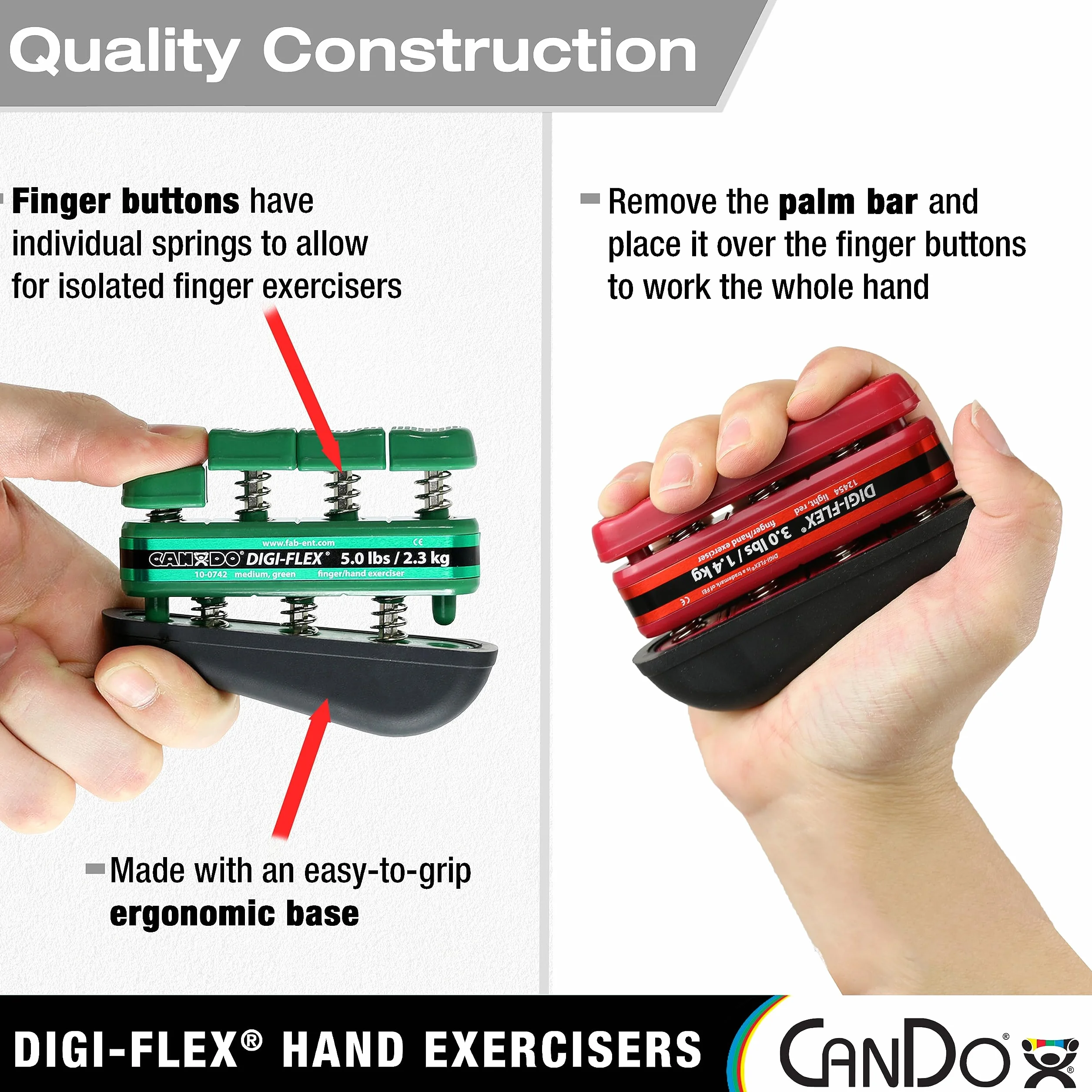 CanDo Digi-Flex trener ręczny Niebieski Średni 3,2 kg