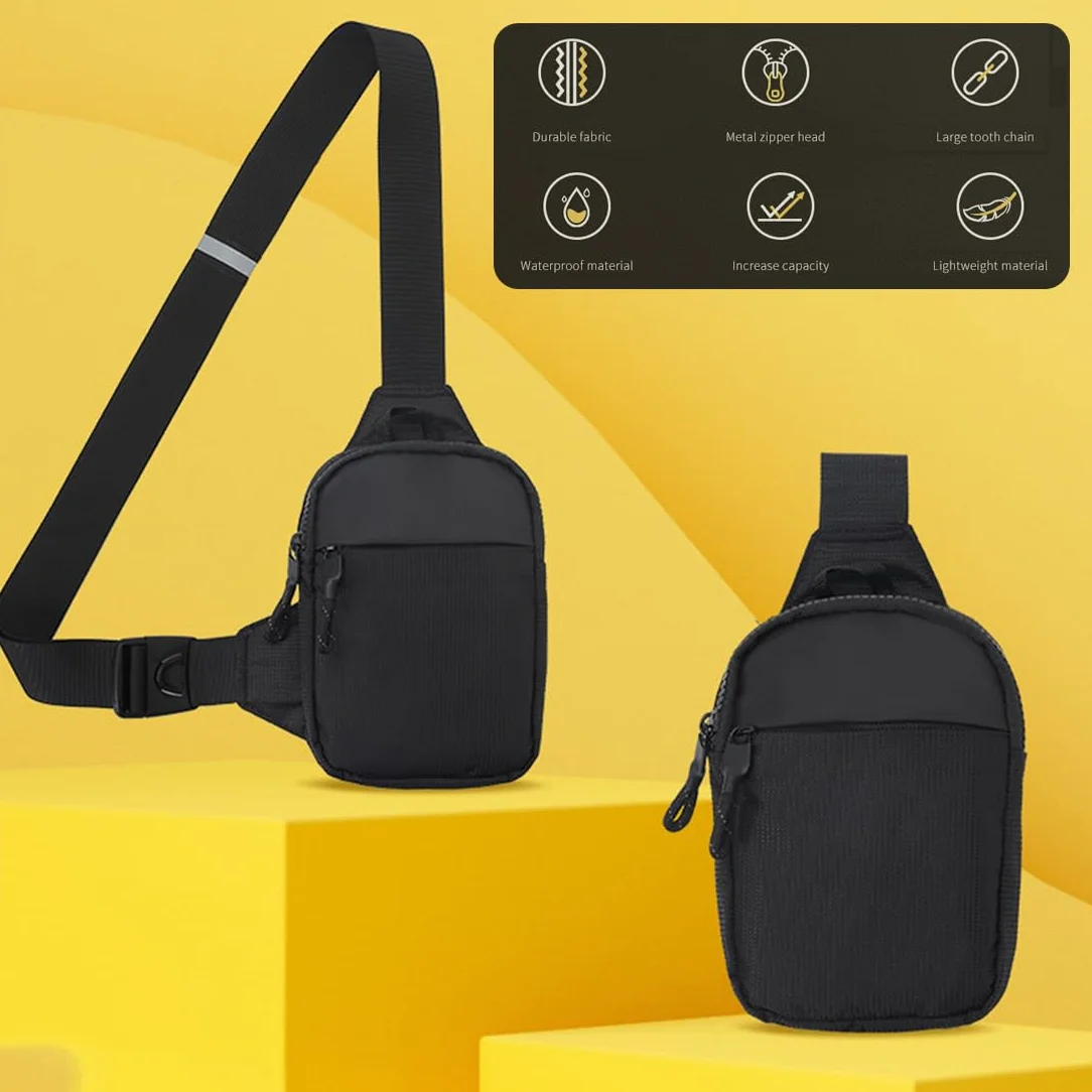 Męska torba na klatkę piersiową wodoszczelna sling crossbody bag czarna