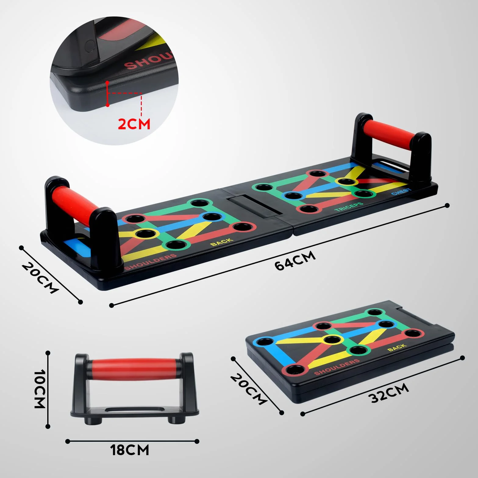 Push Up Board Foldable 12 in 1 Press Up Boards Fitness Gym Muscle Strength Push-Up Stand, Przenośny sprzęt sportowy dla mężczyzn, kobiet, ćwiczeń domowych