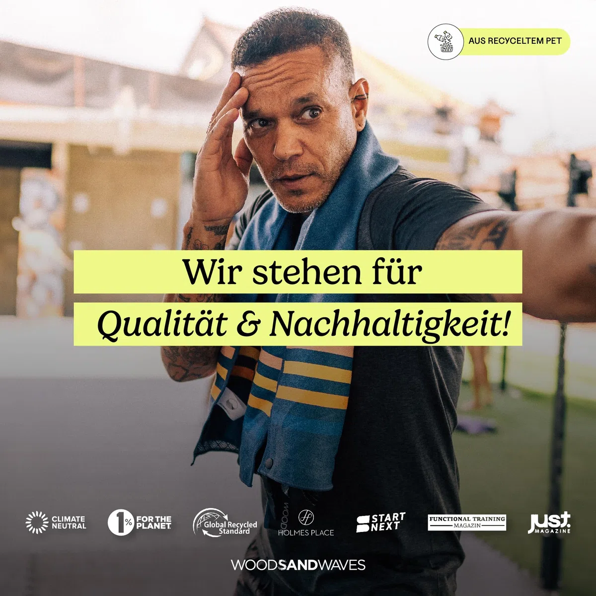 WOODSANDWAVES Ręcznik sportowy do siłowni z zamkiem błyskawicznym i torbą z magnesem – szybkoschnący i antypoślizgowy – ręcznik z mikrofibry do fitness, sportu, siłowni – ręcznik do siłowni i