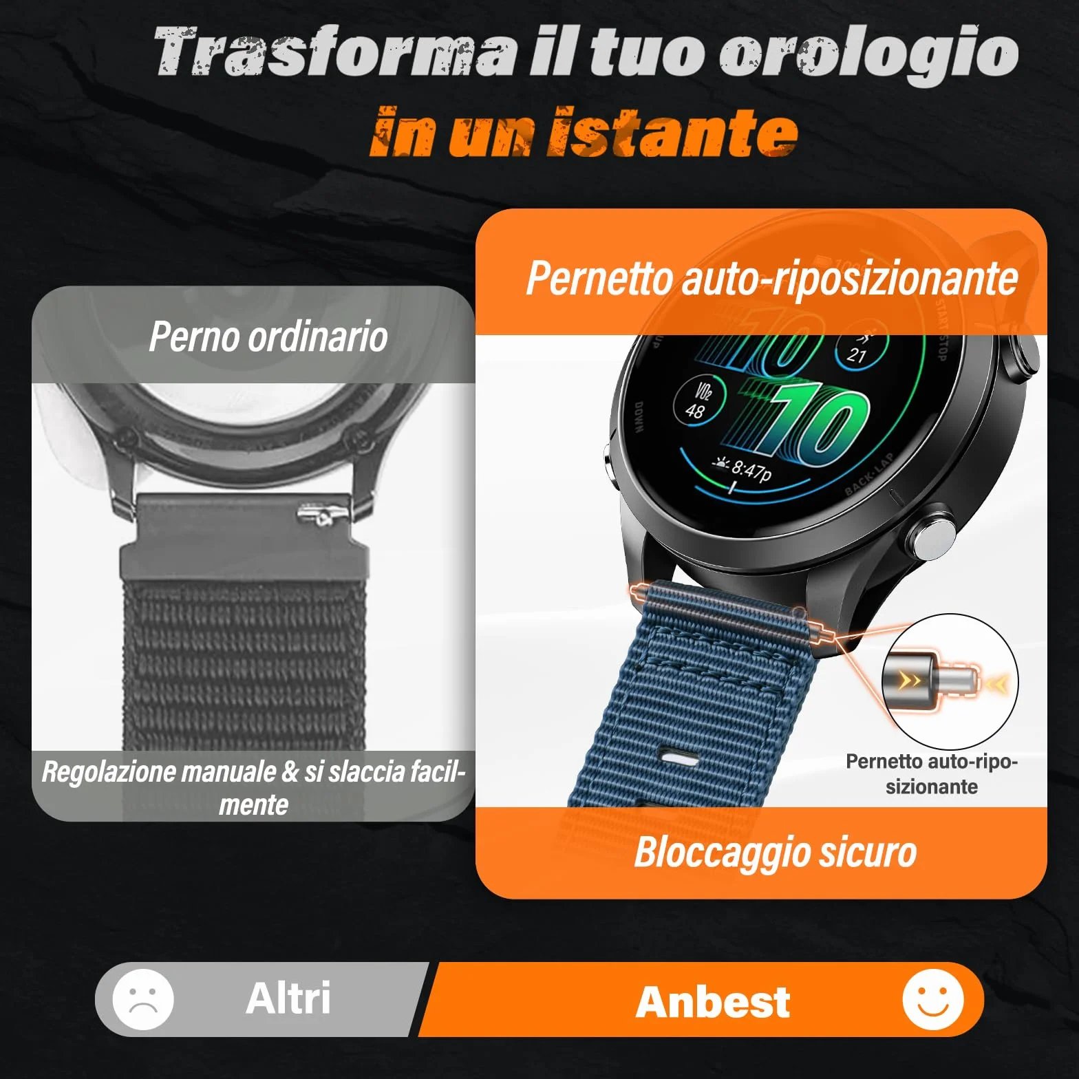 Kompatybilny z Garmin Instinct E45 mm/Instinct E40mm/Instinct 3-45 mm/Instinct 3-50 mm, pasek silikonowy 20 mm/22 mm/26 mm