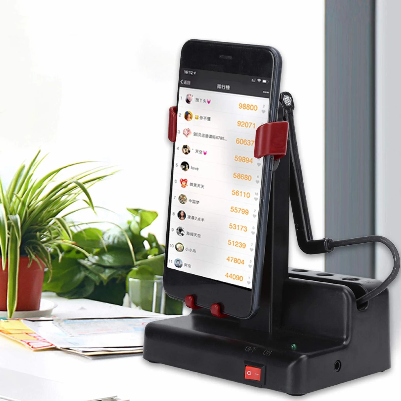 Earn Steps Automatically Mobile Phone Shaker – licznik kroków w lewo/w prawo huśtawka uchwyt na telefon komórkowy urządzenie ruchome z włącznikiem/wyłącznikiem do programu liczenia kroków Wechat Run