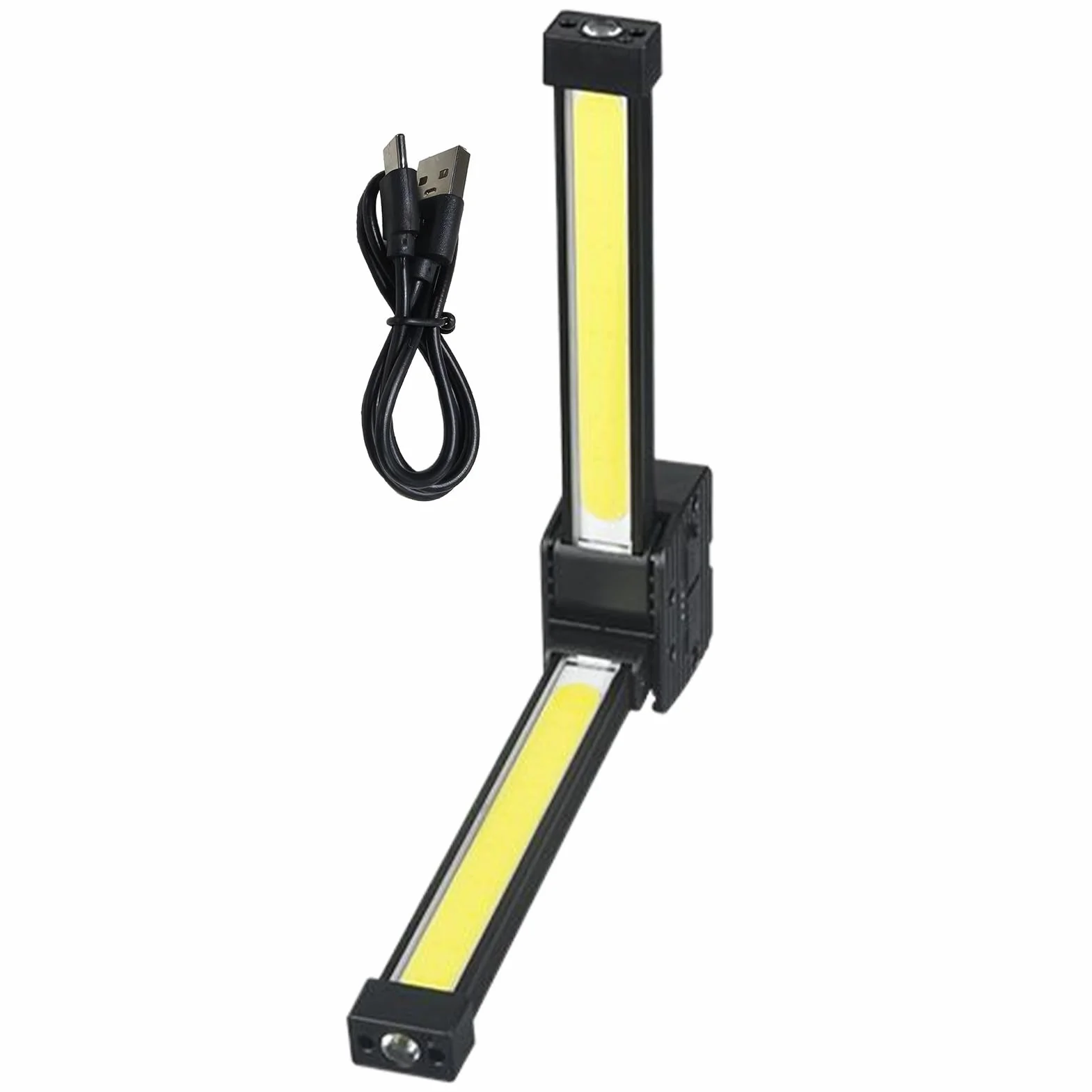 Gym Lamp Light, Waterproof Led Flashlight, 17.8x5.2x3.2cm/7.01x2.05x1.26 Inches 7-Grade Dimming, Rechargeable 180-Degree Folding Worklight, Magnet Hook, for Outdoor, Gardening