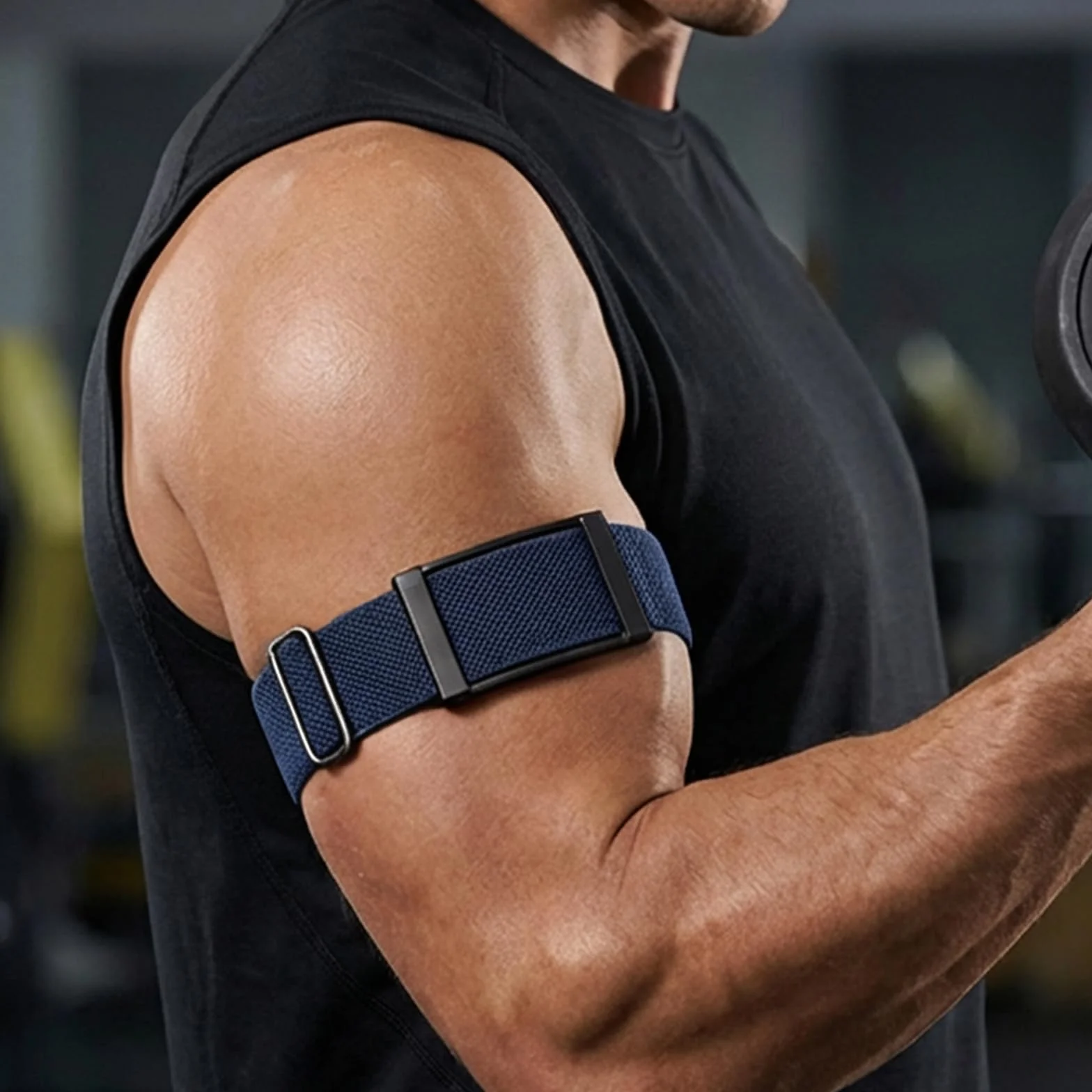 SimpleThings Bransoletka bicepsowa kompatybilna z Amazfit Helio Strap z etui ochronnym nylonowa sportowa
