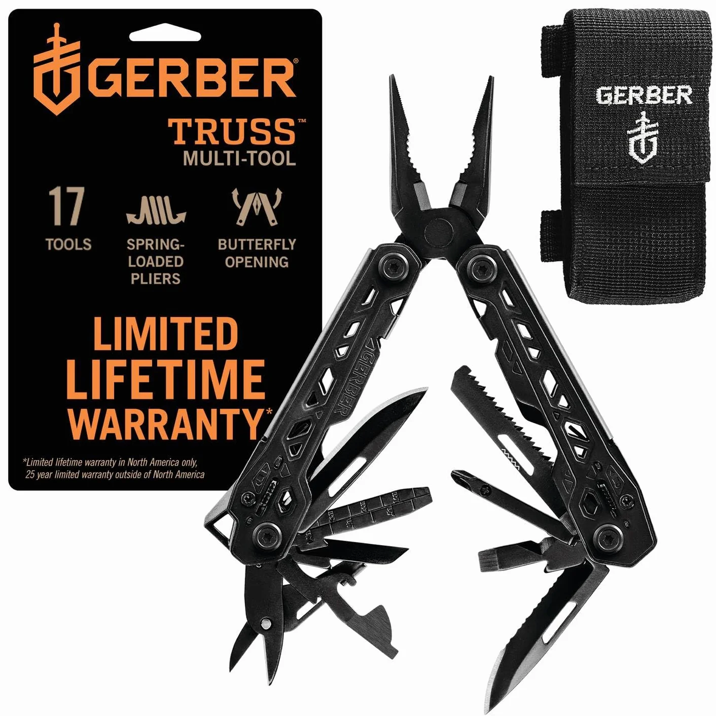 Gerber Truss Multi Tool Wielofunkcyjne narzędzie 17 funkcji nylonowa pochwa czarne