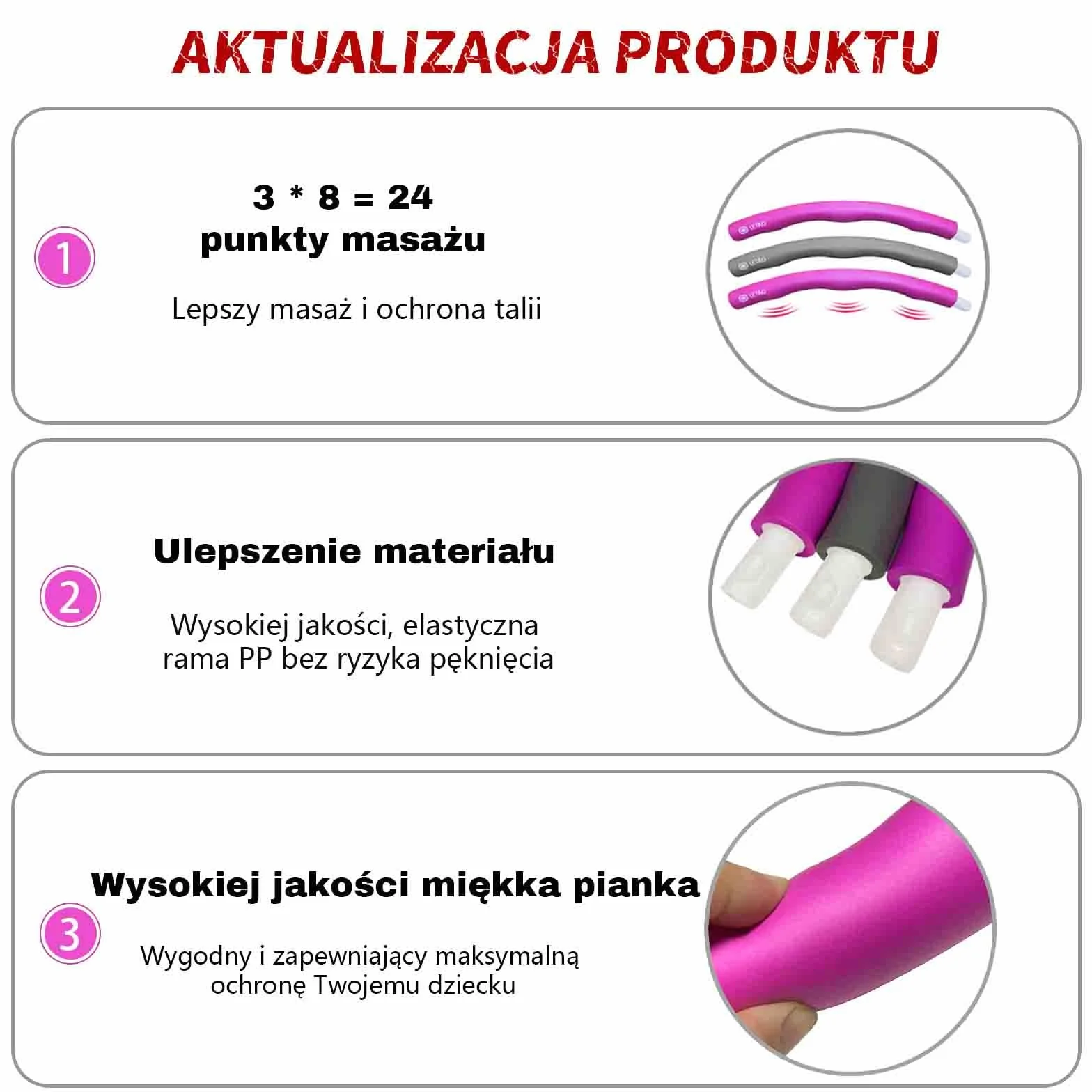 LETAO Obręcz fitness dla dzieci w wieku 3-8 lat, różowo-szara obręcz fitness dla dzieci, może być zdemontowana, w zestawie instrukcja elektroniczna