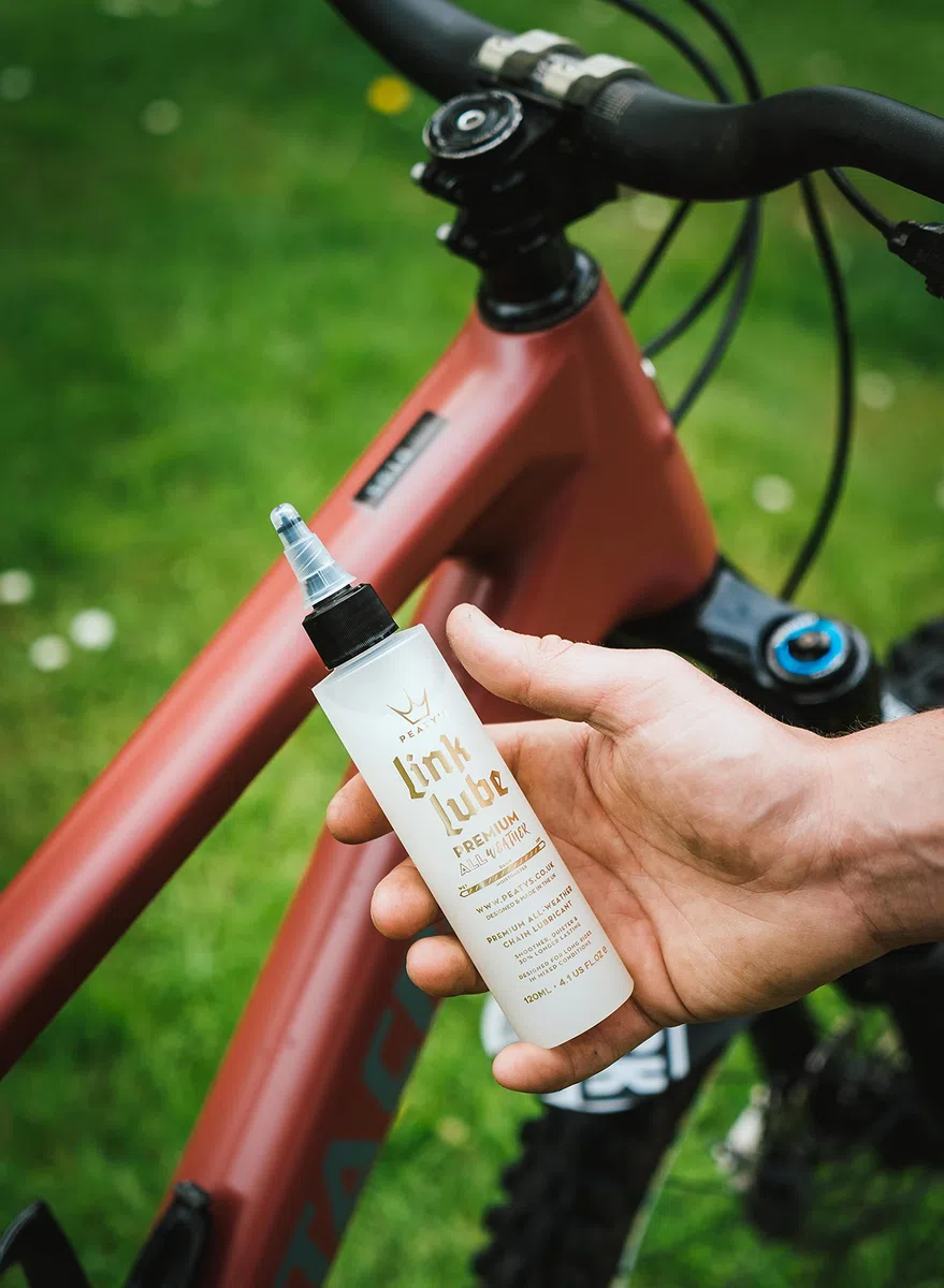Peaty's Premium Link Lube Smar do łańcucha rowerowego na każdą pogodę - ultra gładki łańcuch, kaseta i koła zębate - 120 ml, biały