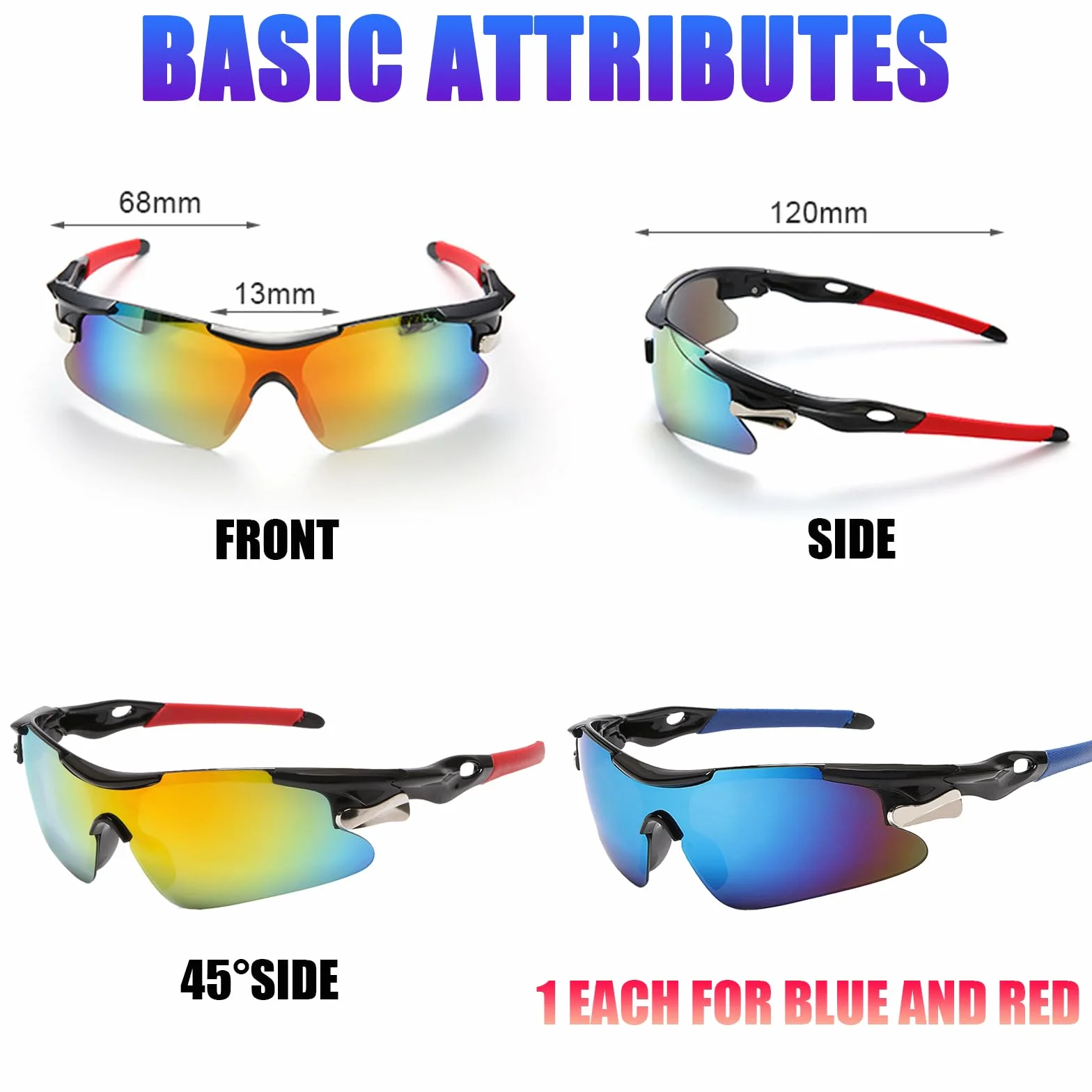 JSTHHTT 2 sztuki sportowe okulary przeciwsłoneczne, okulary rowerowe, wiatroszczelne, szybkie okulary, szybkie okulary Rave, okulary rowerowe dla mężczyzn i kobiet, ochrona UV400 na aktywności na