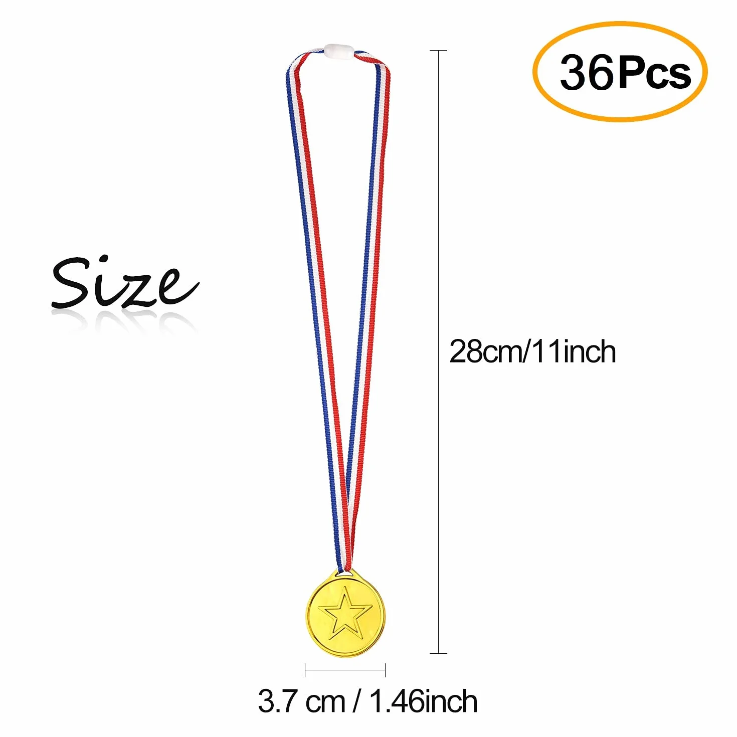 FEPITO 36 szt. złotych medali zwycięzcy plastikowe medale złoty medal dekoracje imprezowe i nagrody sportowe