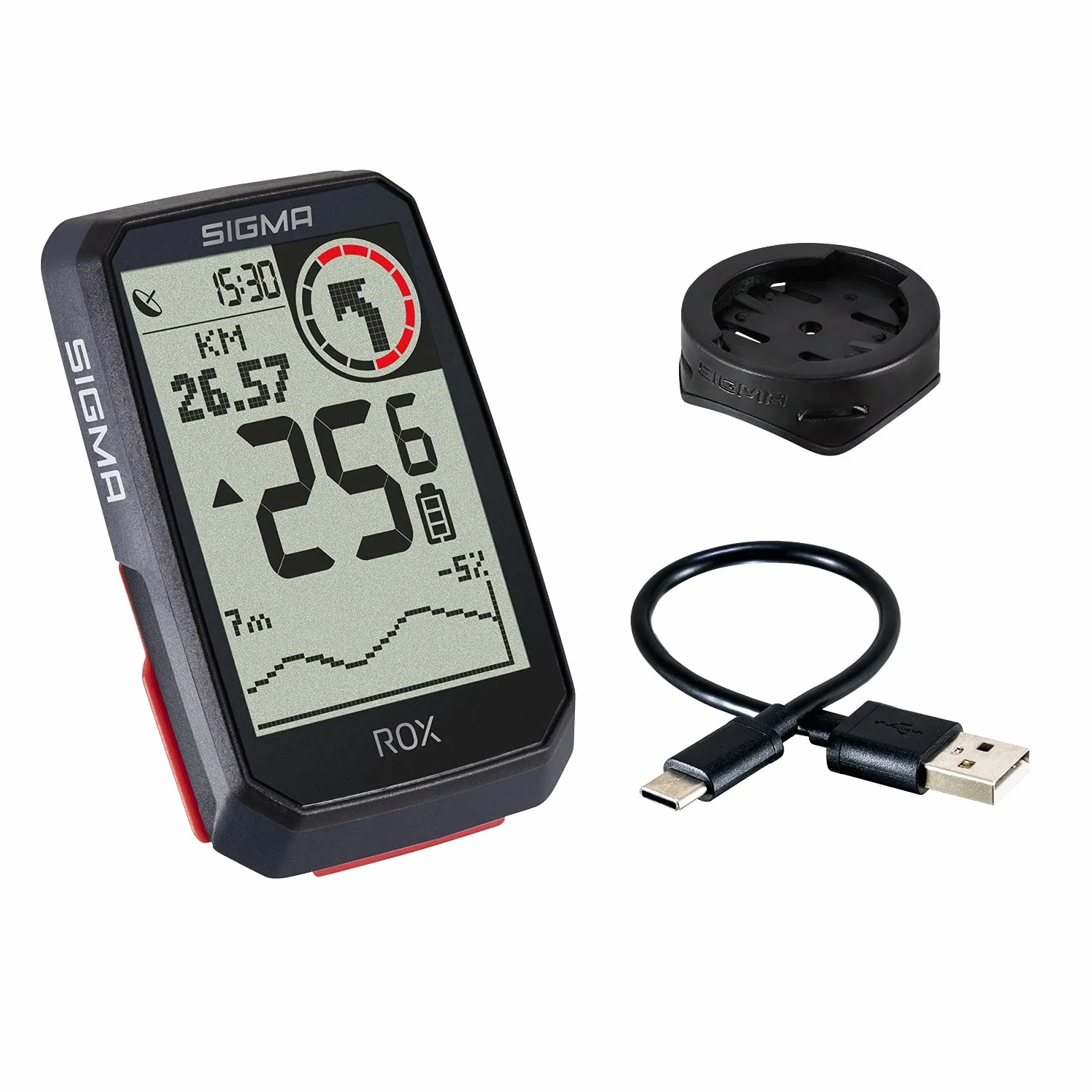 SIGMA ROX 4.0 Black | Komputer rowerowy bezprzewodowo GPS i nawigacja, w tym wspornik GPS | Nawigacja na zewnątrz GPS z pomiarem wysokości