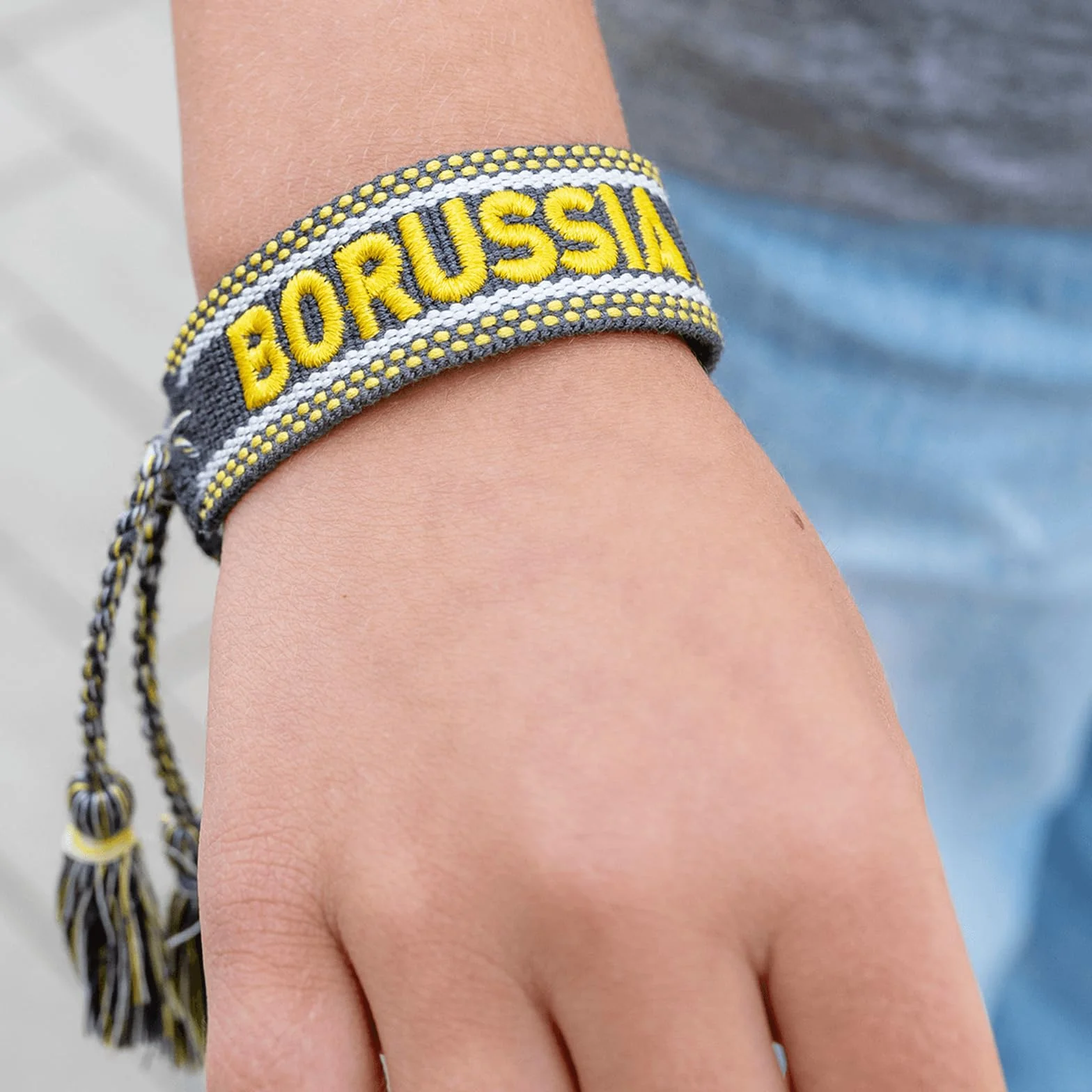 BVB bransoletka materiałowa – regulowany rozmiar – szerokość 1,8 cm – poliester