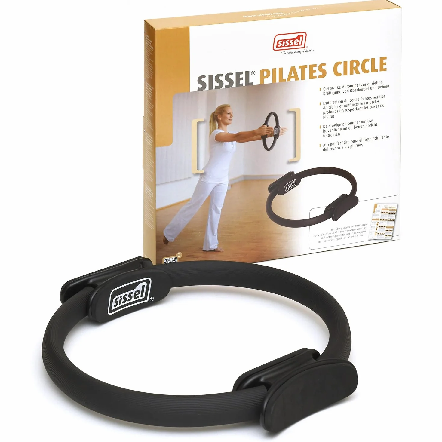 SISSEL PILATES Circle, pierścień do pilatesu z antypoślizgowymi uchwytami