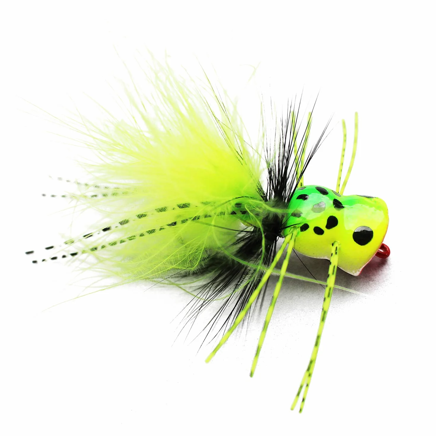 Tigofly 6 sztuk muchy fly fishing UV zielona powierzchnia żaby popper bass