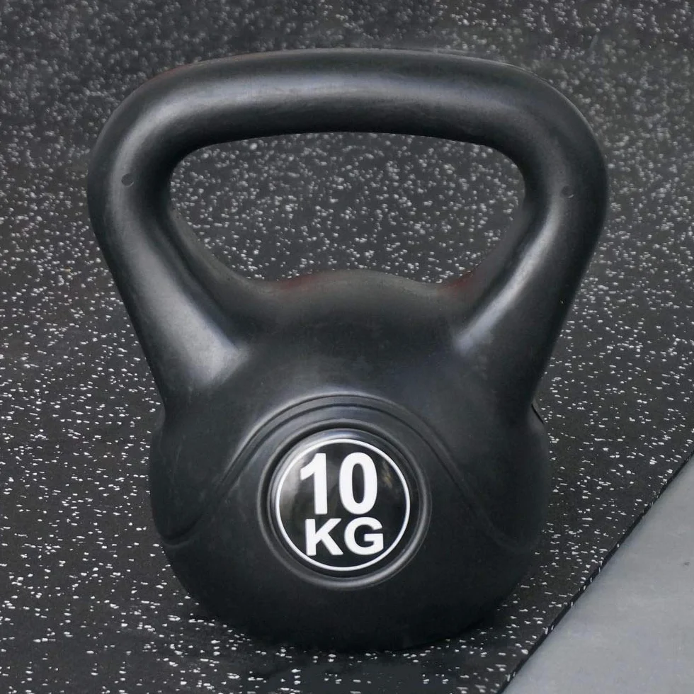 Vivol Kettlebell 10kg Vinyl - hantla kulista treningowa z premium powłoką z tworzywa sztucznego i wypełnieniem cementowym - Do siłowni, crossfitu i fitnessu w domu