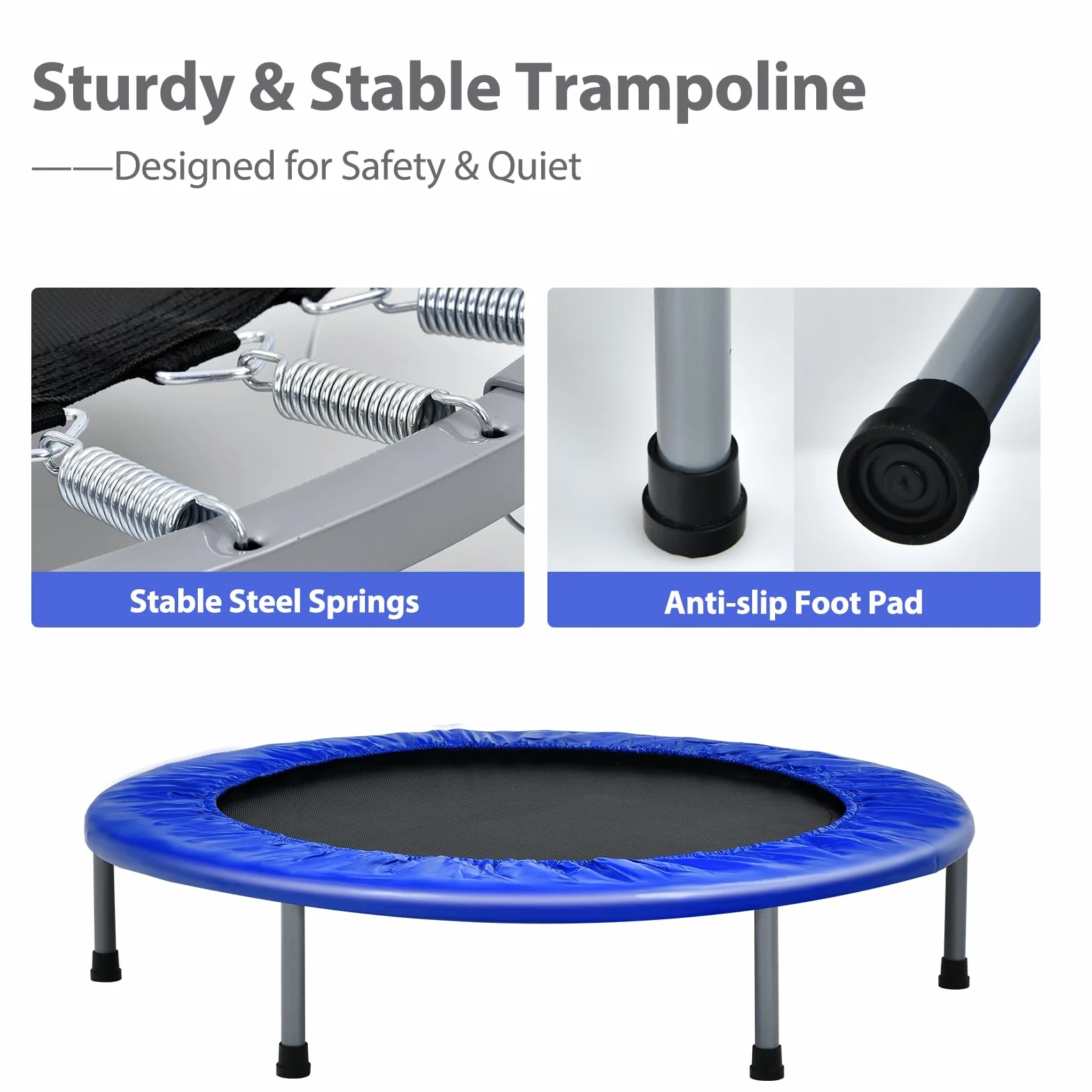 LIFEZEAL Składana trampolina Mini Bouncer Ø 101 cm 150 kg