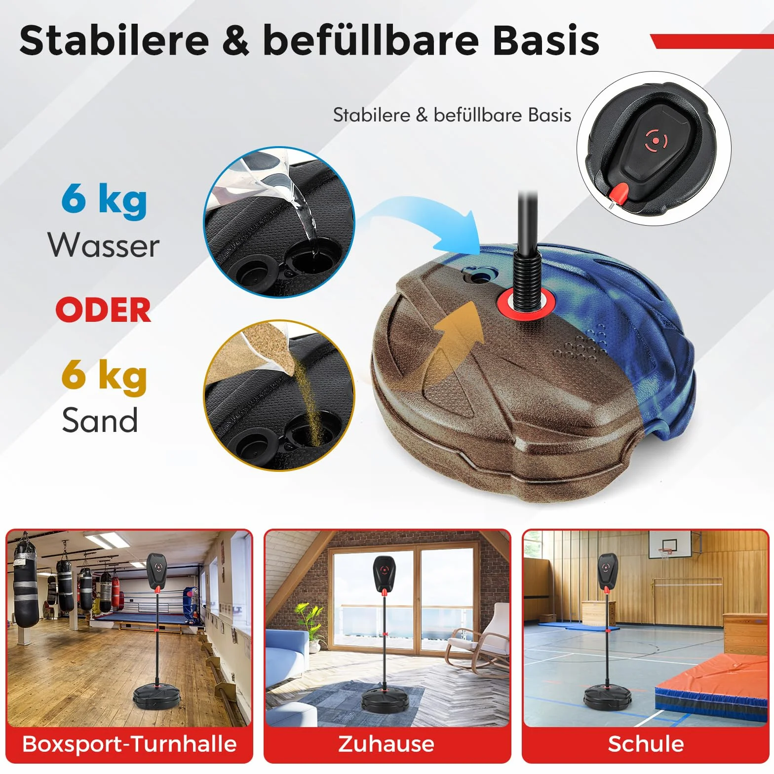 COSTWAY Stojący worek bokserski dla dzieci, trening bokserski 95-126 cm, z regulacją wysokości, zestaw zawiera rękawice bokserskie, boks Speedball dla chłopców i dziewczynek od 5 lat