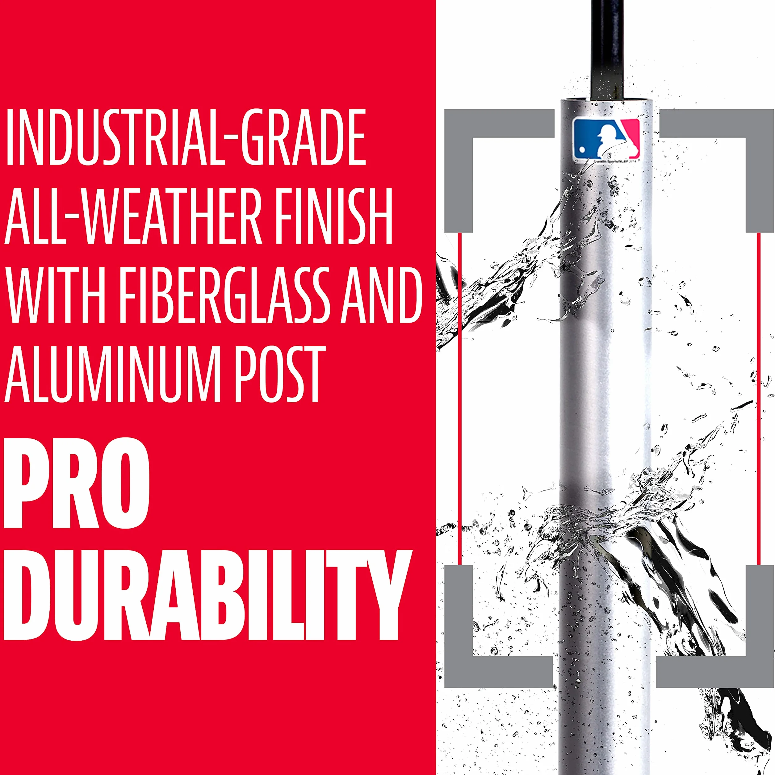 Franklin Sports Baseball + Softball Batting Tee - MLB Pro Porta Hitting Tee - przenośna, ważona koszulka do odbijania do baseballu + softballu - regulowana koszulka