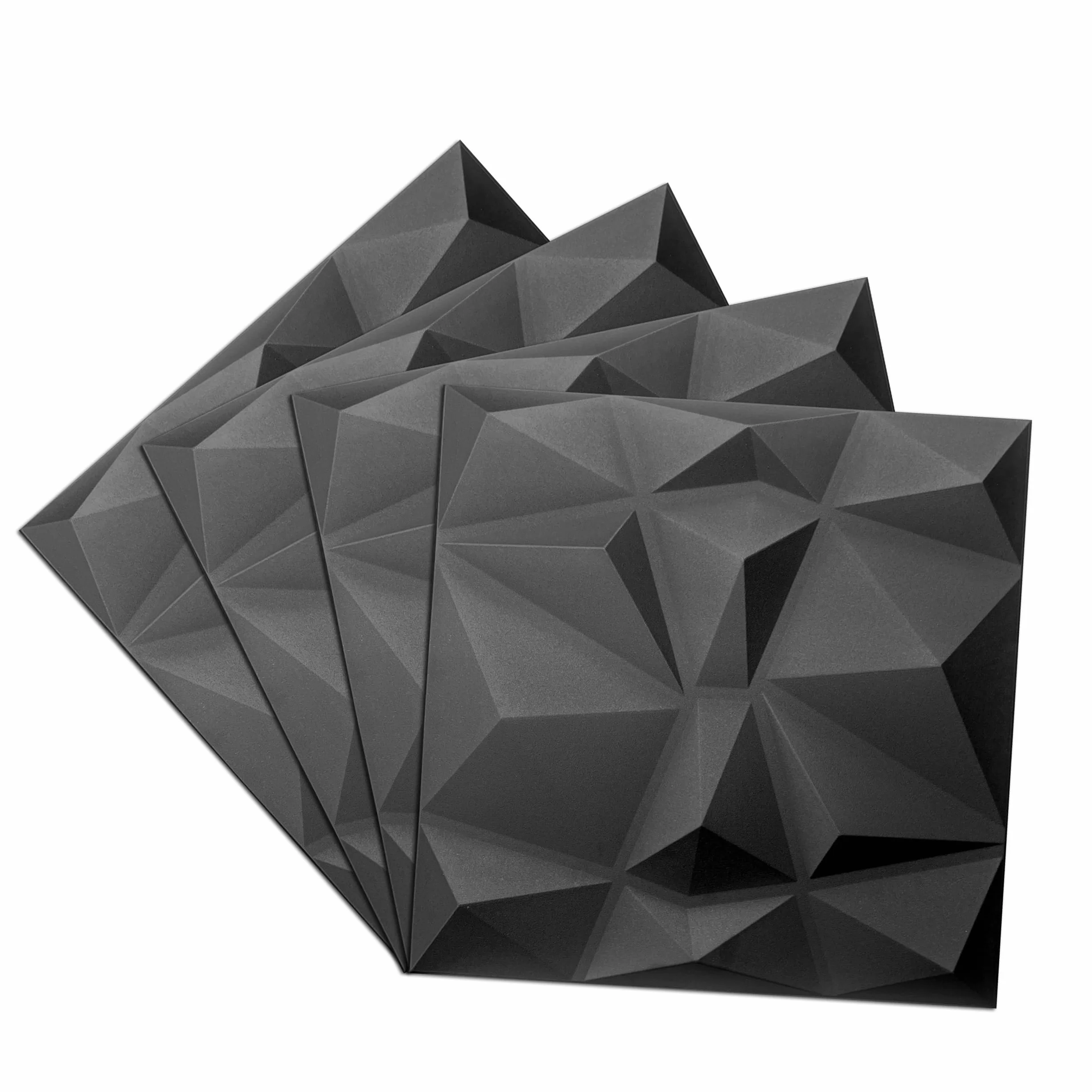 Panele ścienne 3D 50x50 cm EPS czarne 12 m² 48 sztuk wzór rombowy