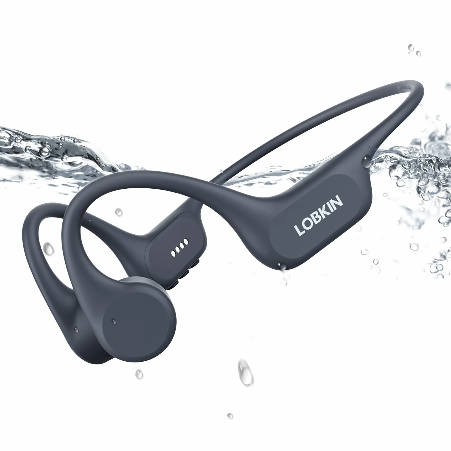LOBKIN Słuchawki Pływackie Bluetooth 5.4, Wodoodporne Słuchawki IP68 i Odtwarzaczem MP3 o Pojemności 32 GB, Bezprzewodowe Słuchawki z Przewodnictwem Kostnym do Pływania, Jazdy na Rowerze i Biegania