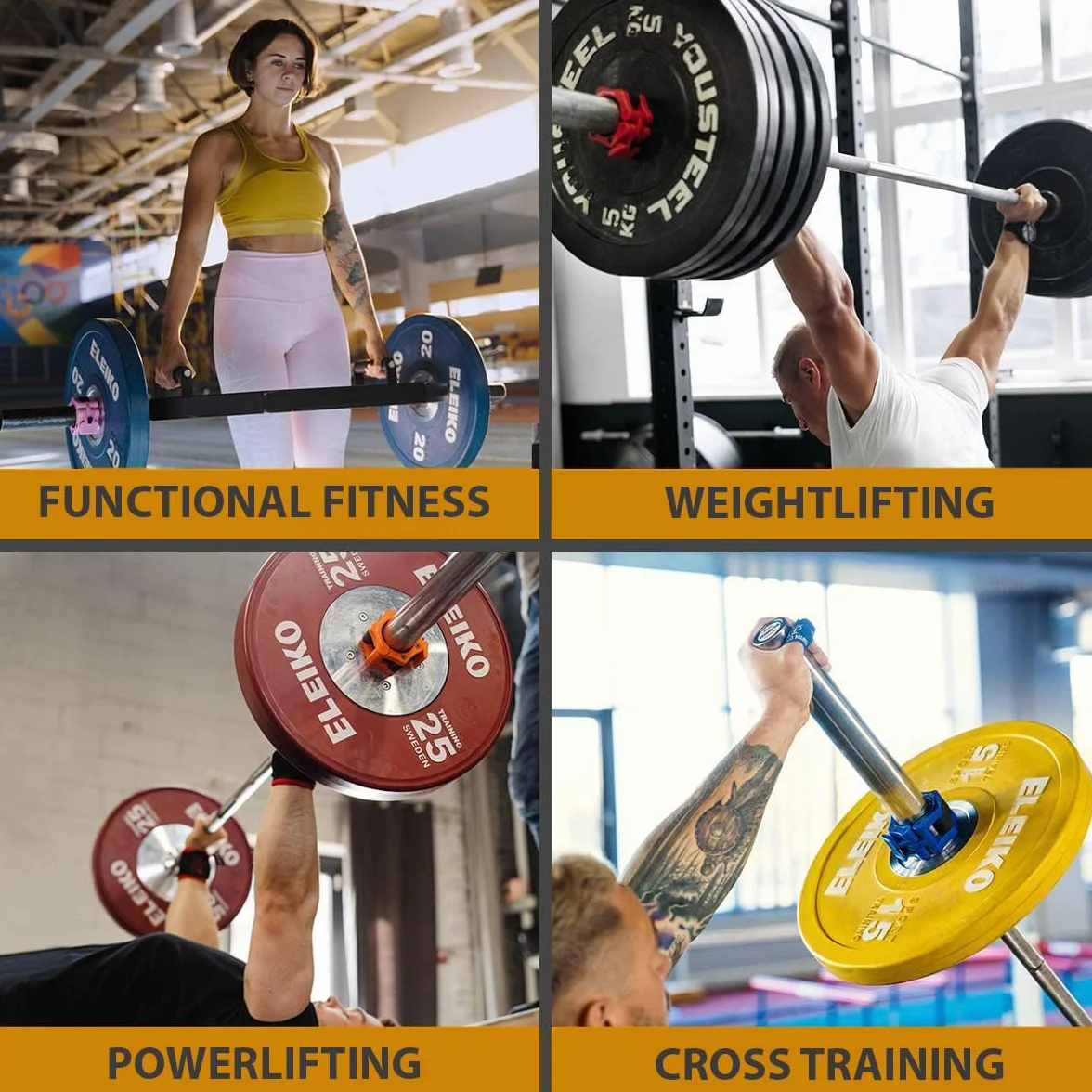 WARM BODY COLD MIND Olimpijskie zaciski do sztangi - 5cm/50mm Barbell Collars, Obroże do Podnoszenia Ciężarów, Klipsy do Sztangi, Klipsy, Zaciski Barowe - Akcesoria Gimnastyczne Trening Siłowy, Clamps