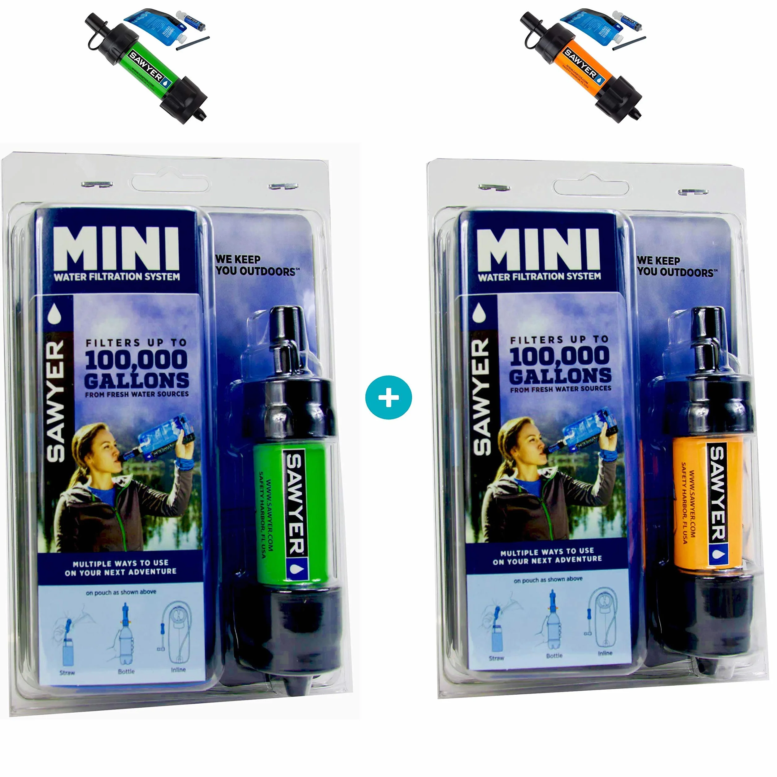 Zestawy filtrów wody Sawyer Dual-Threaded Mini Plus (SP101 + SP103)
