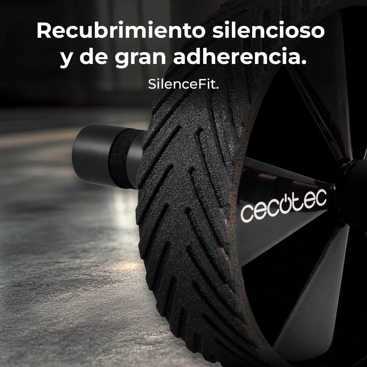 Cecotec Małe koło brzuszne DrumFit AB Wheel, trening funkcjonalny, antypoślizgowe uchwyty ComfortFit i SweatProof, gumowa mata EVA, SilenceFit, maks. 200 kg