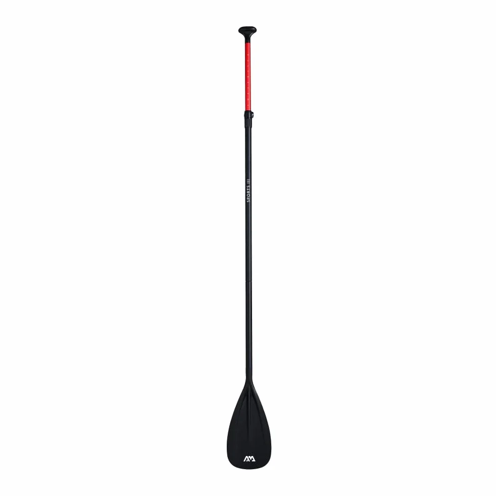 CampSup Aqua Marina Sports III 3-częściowe wiosło SUP, aluminium, czarne, lekkie wiosło stojące, 175-220 cm