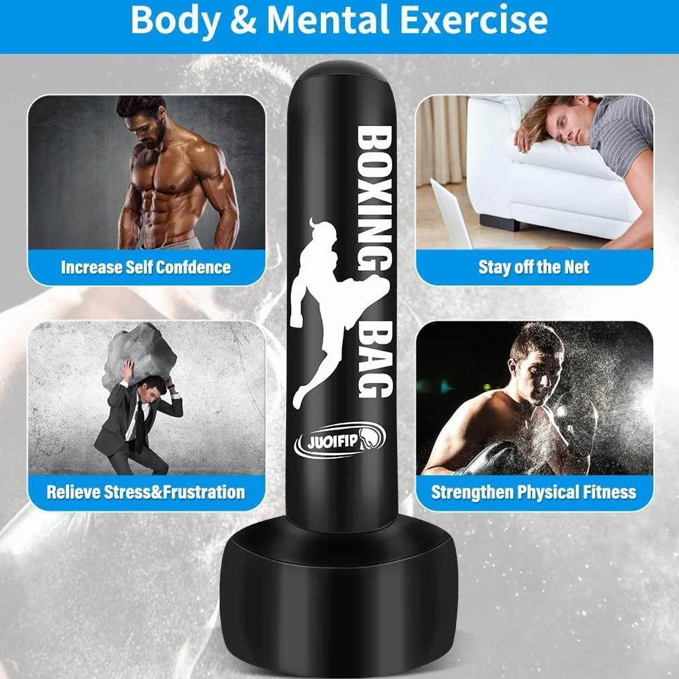Worek bokserski 180 cm nadmuchiwany stojący do MMA Muay Thai Fitness