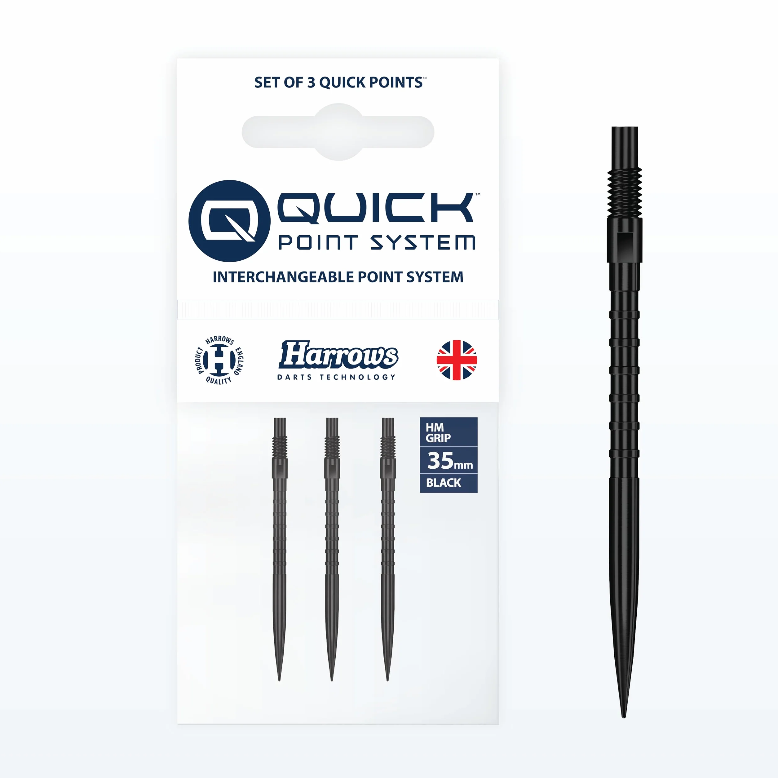 Harrows HM Grip Heavy Metal Quick Points 35 mm czarne punkty rzutek