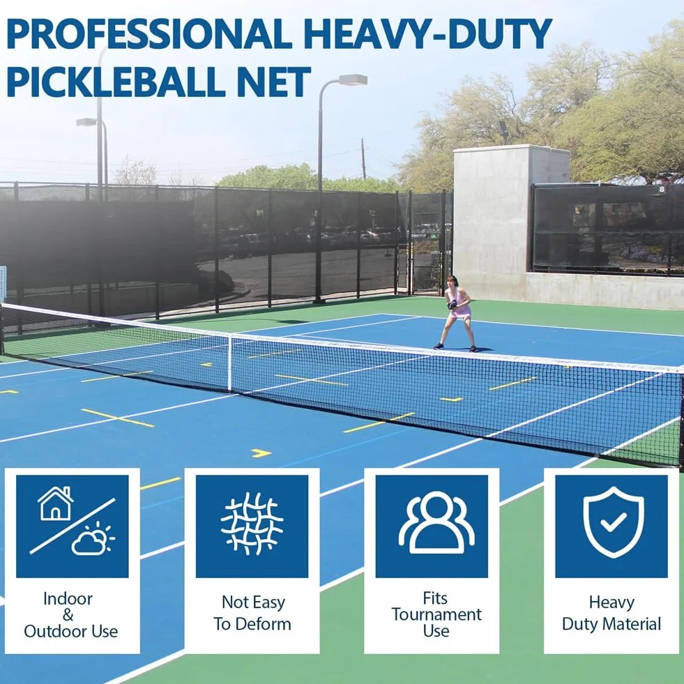 Przenośny System Siatki do Pickleballa do Gry w Pomieszczeniach/na Zewnątrz, 22 Stopy Regulowana Siatka do Pickleballa do Instalacji w Ogrodzie.