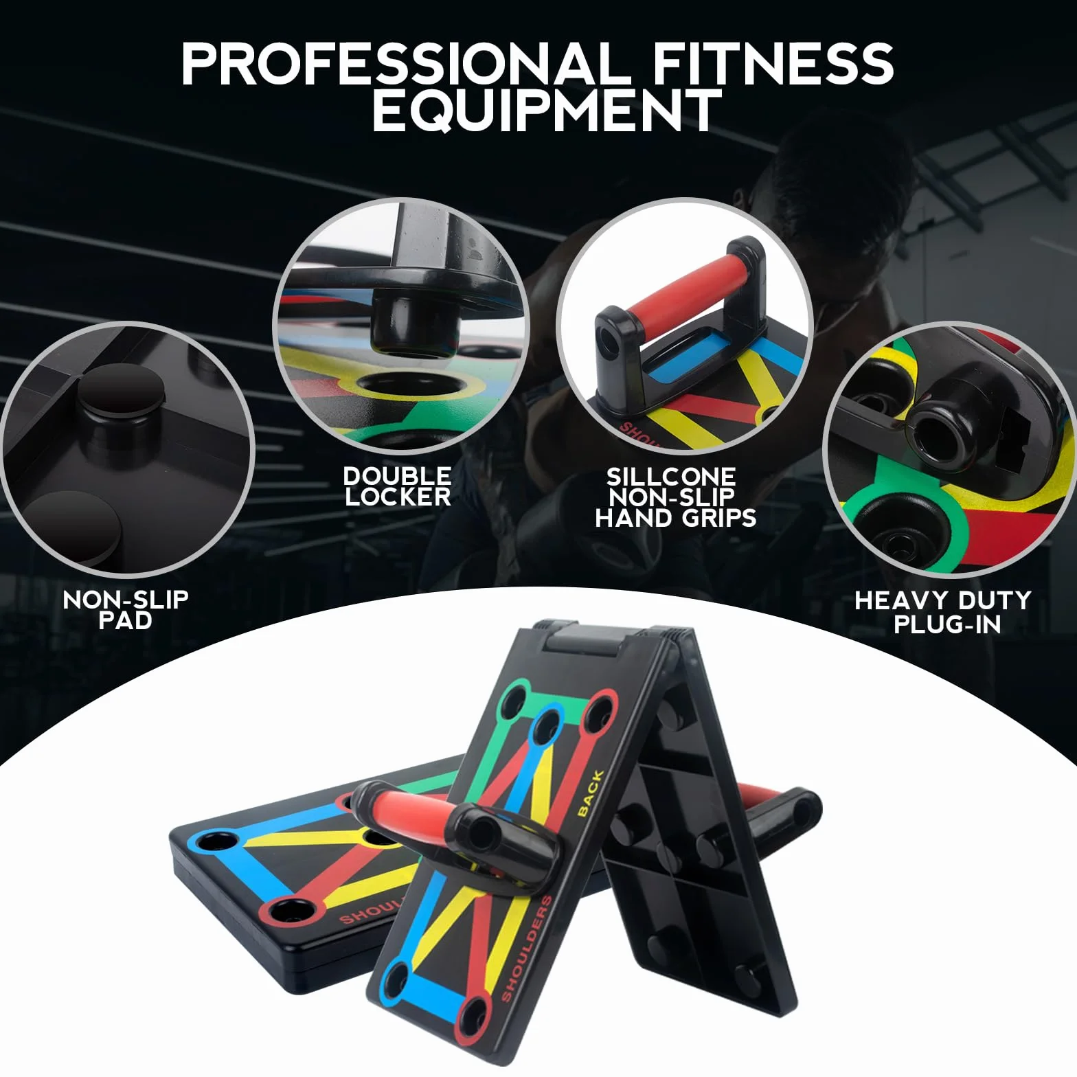Push Up Board Foldable 12 in 1 Press Up Boards Fitness Gym Muscle Strength Push-Up Stand, Przenośny sprzęt sportowy dla mężczyzn, kobiet, ćwiczeń domowych