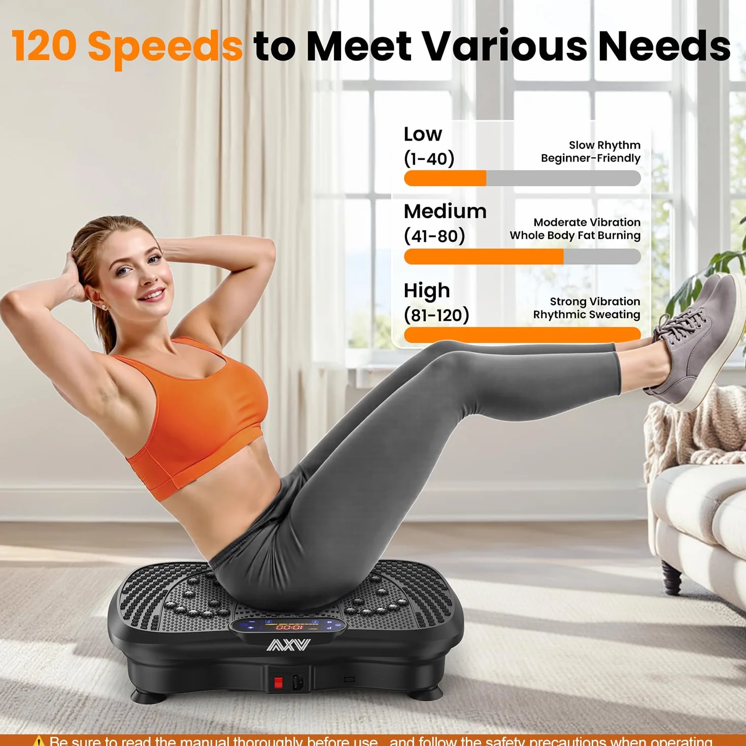 AXV Vibration Plate Exercise Machine Whole Body Workout Vibrate Fitness Platform Lymphatic Drainage Machine for Weight Loss Shaping Toning Wellness Home Gyms Workout