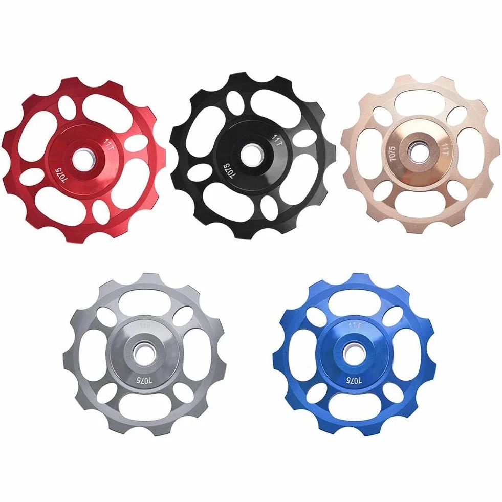 Koło pasowe przerzutki tylnej roweru, stop aluminium, 11T, tylna przerzutka, koło rolkowe, do roweru szosowego, górskiego, niebieskie