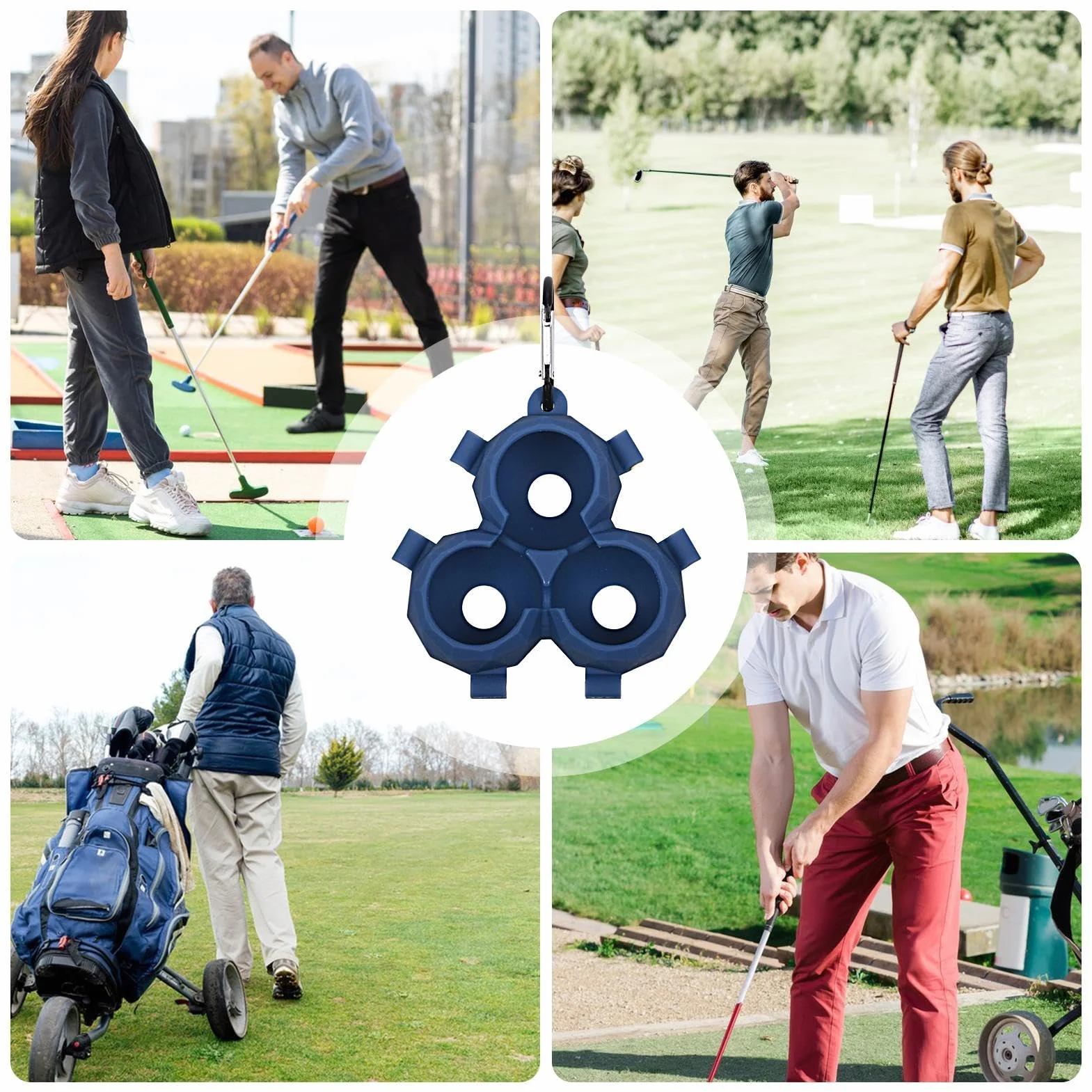Etui na piłki golfowe, silikonowa osłona do przechowywania piłek golfowych, pomieści 3 piłki, przenośna torba do przenoszenia piłek golfowych, akcesoria golfowe dla golfistów i entuzjastów golfa
